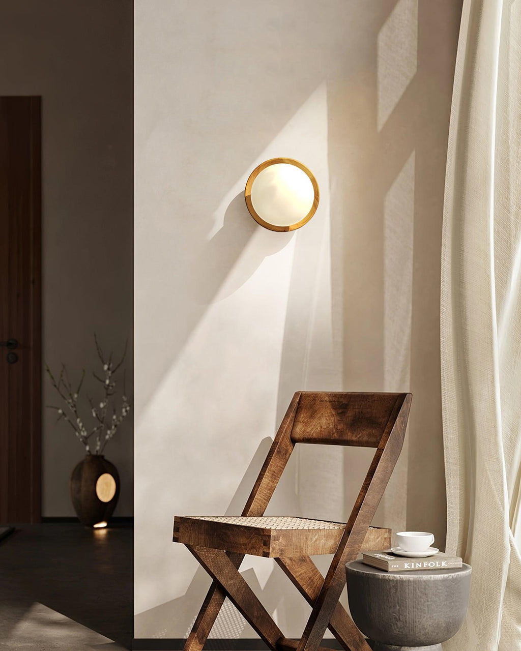 Cindelis Wood Wall Light-Moonnatur