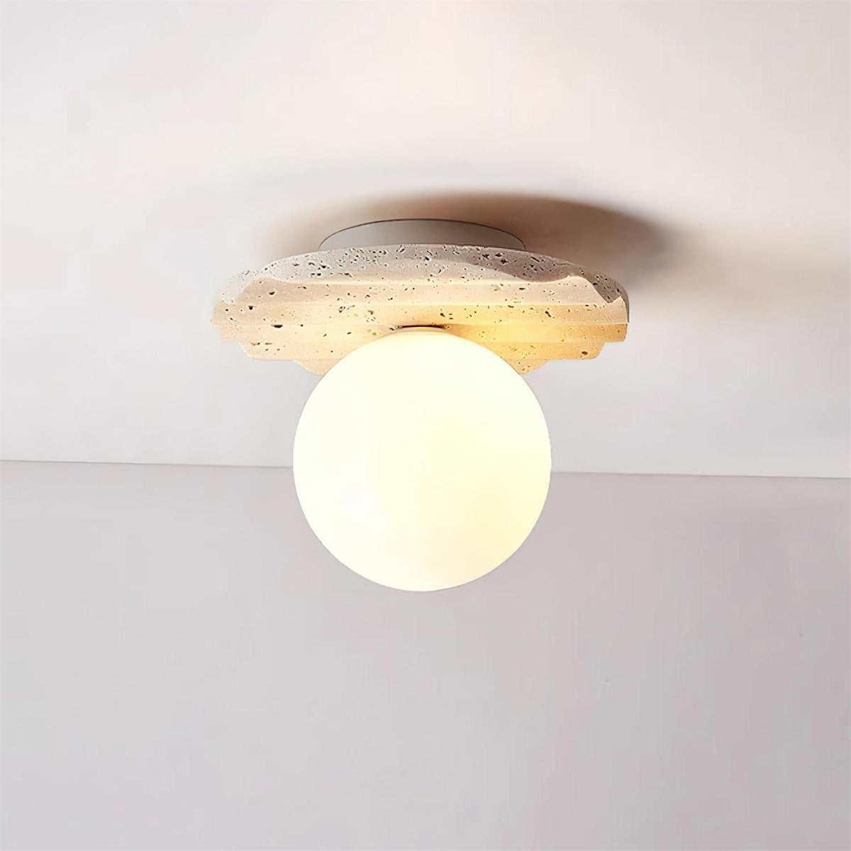 Norrelina Travertine Ceiling Light-Moonnatur