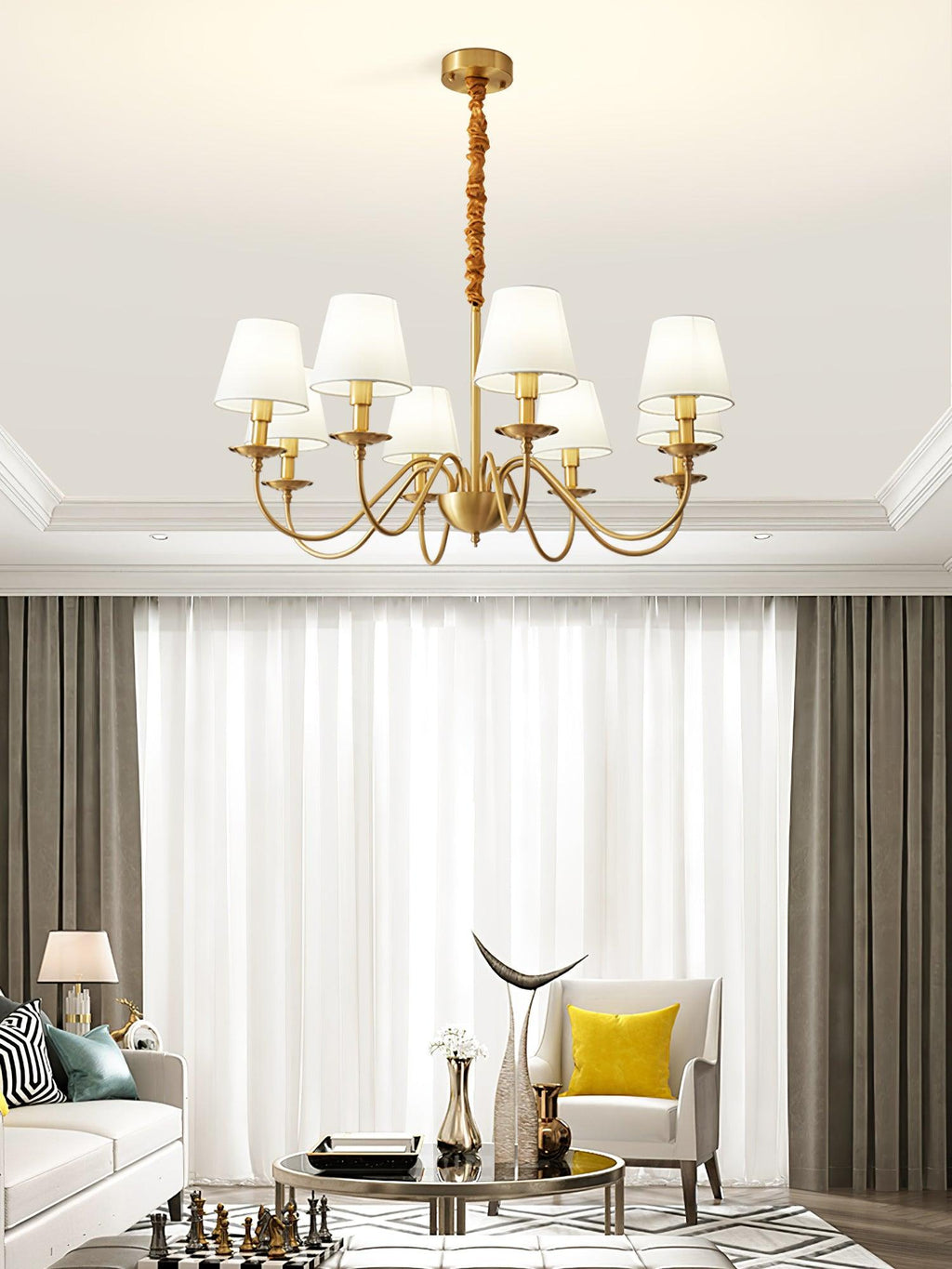 Wrenlyn Fabric Chandelier-Moonnatur