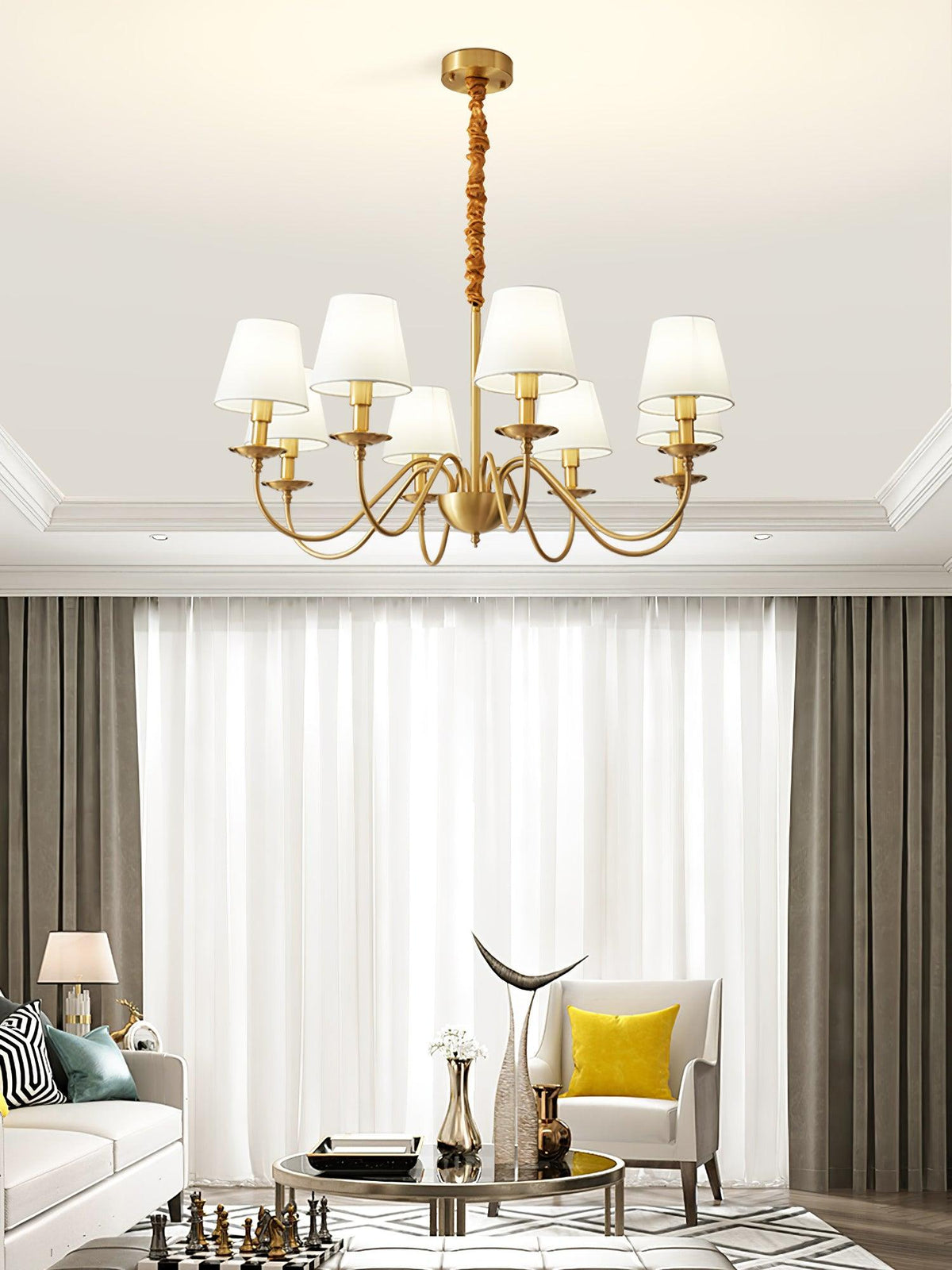 Wrenlyn Fabric Chandelier-Moonnatur