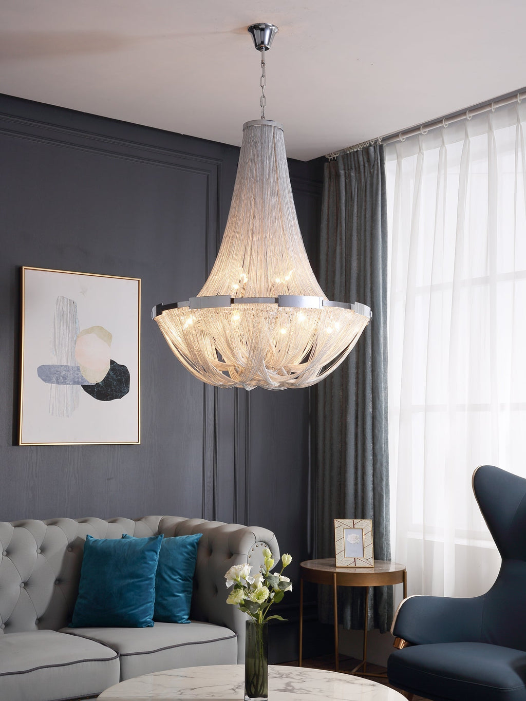 Argentelle Aluminium Chandelier-Moonnatur