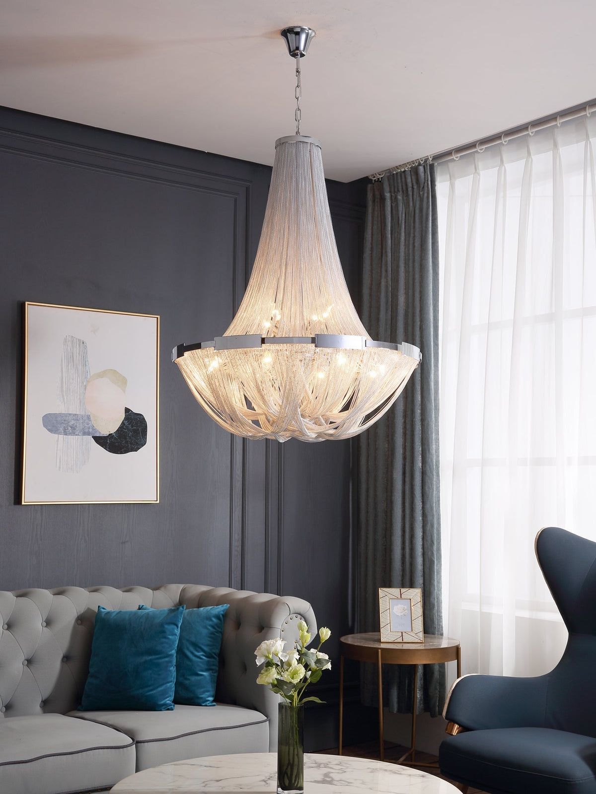 Argentelle Aluminium Chandelier-Moonnatur