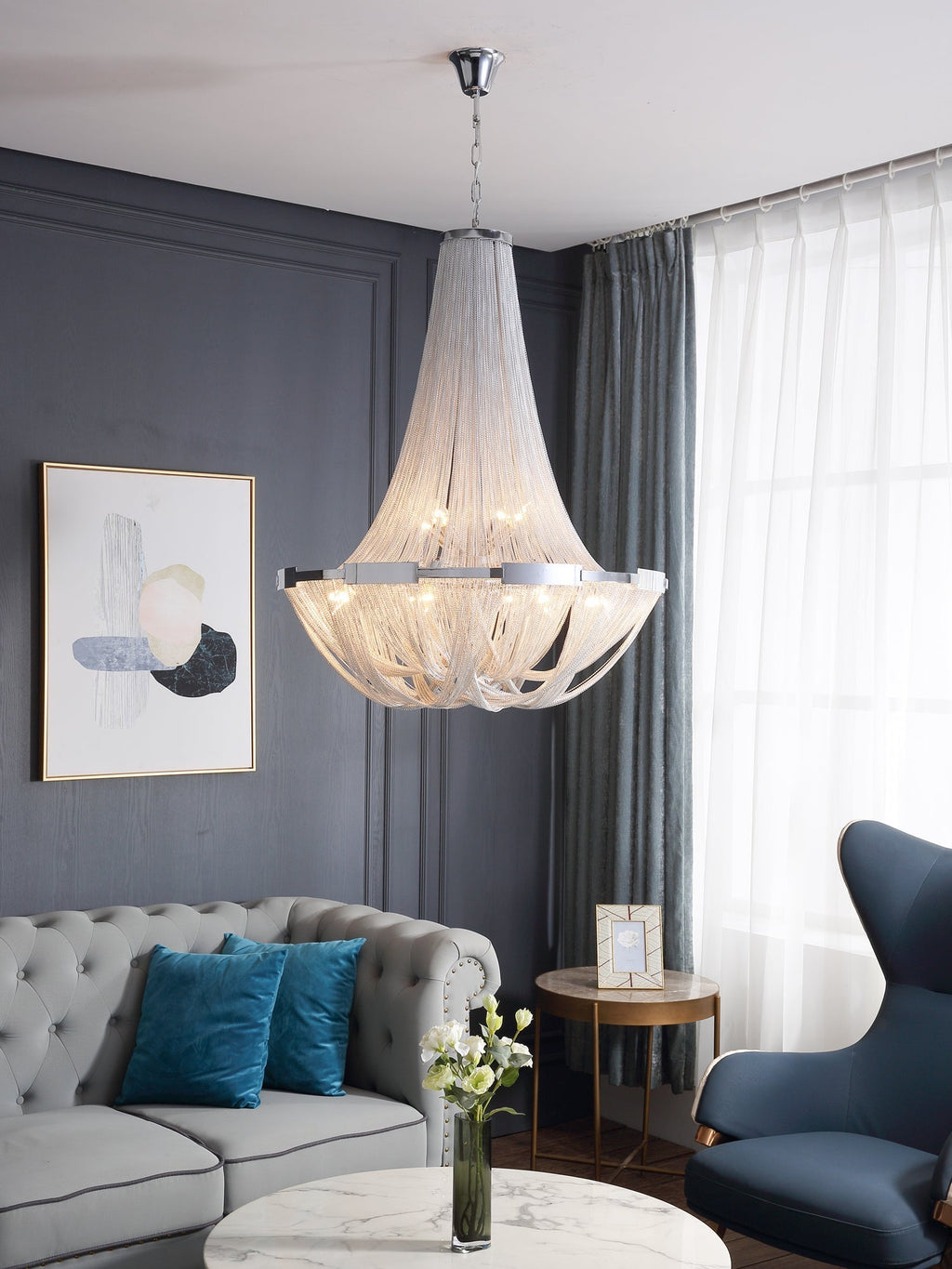 Argentelle Aluminium Chandelier-Moonnatur