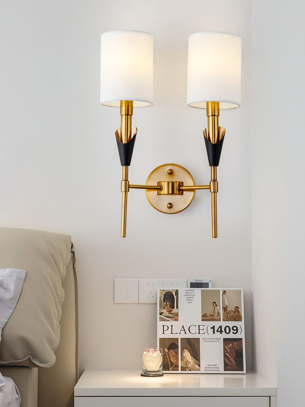 Lovenden Fabric Wall Light-Moonnatur