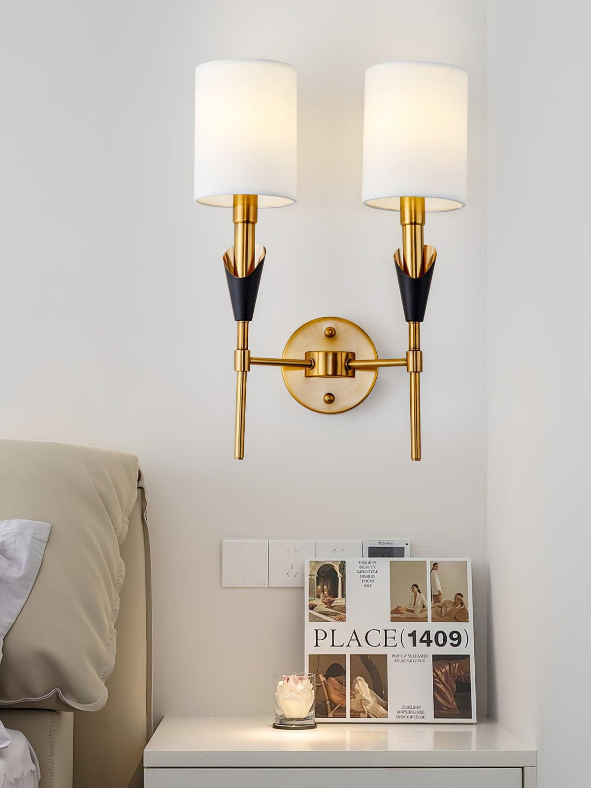 Lovenden Fabric Wall Light-Moonnatur