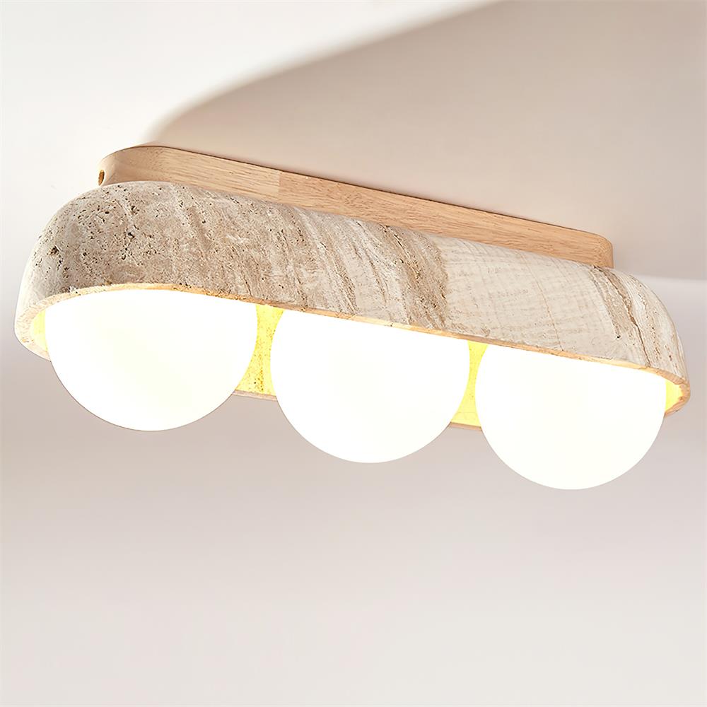 Wardenholm Travertine Ceiling Light-Moonnatur