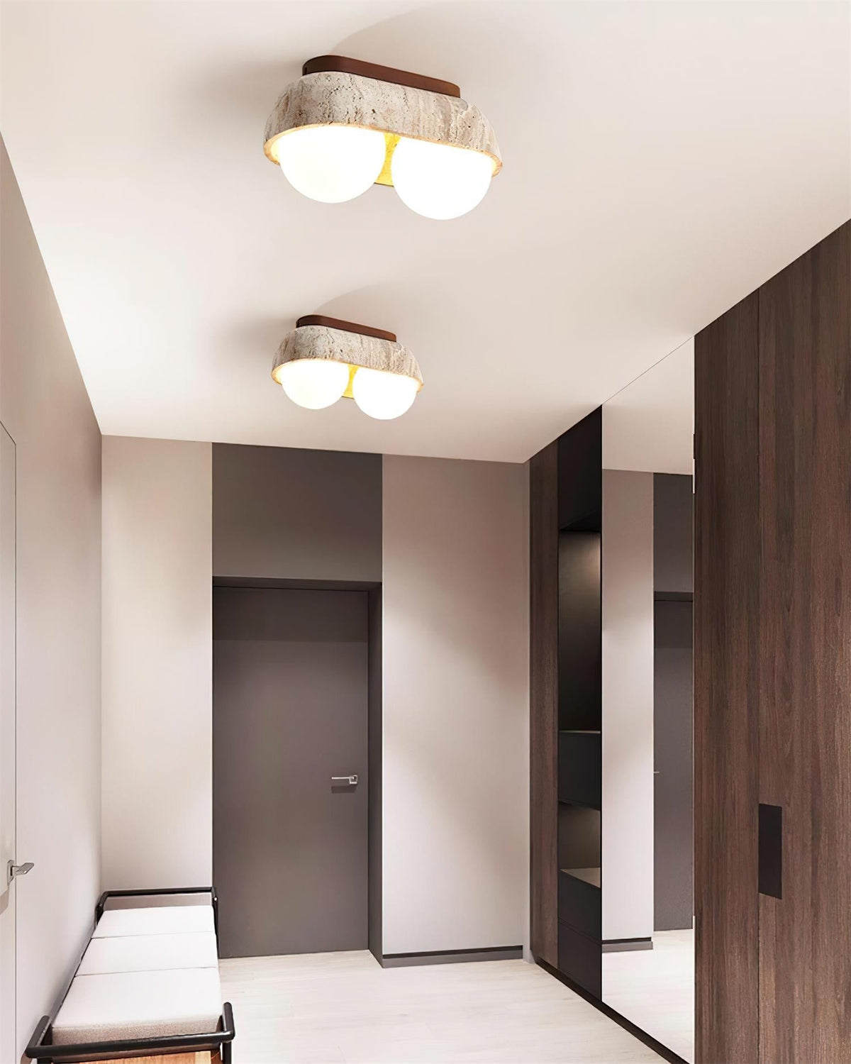 Wardenholm Travertine Ceiling Light-Moonnatur