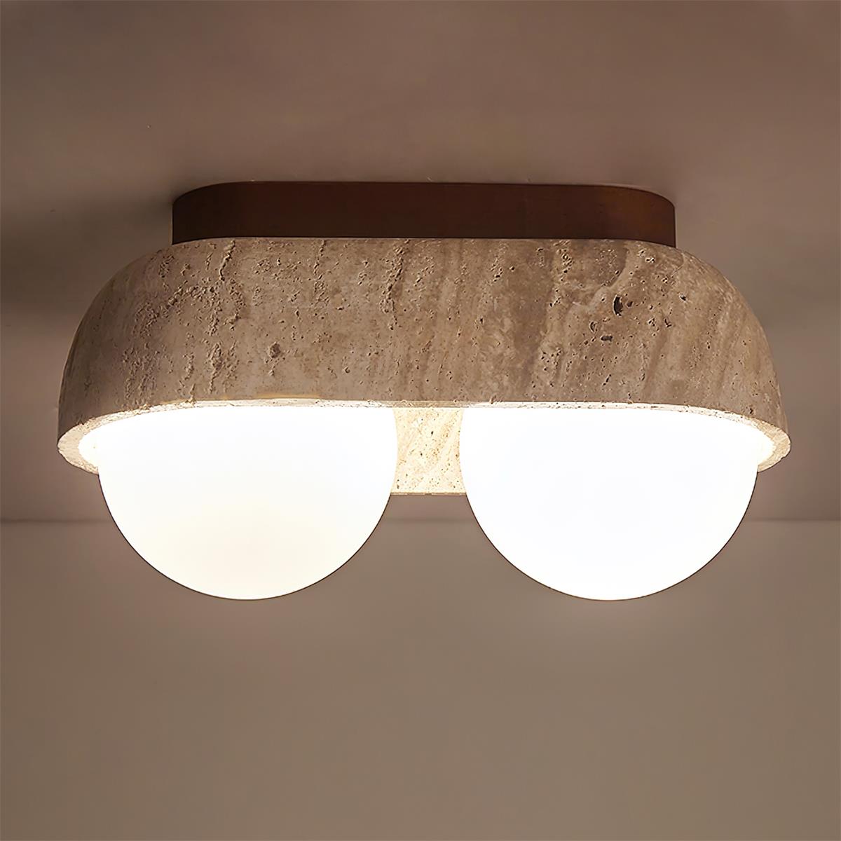 Wardenholm Travertine Ceiling Light-Moonnatur
