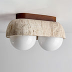 Wardenholm Travertine Ceiling Light-Moonnatur