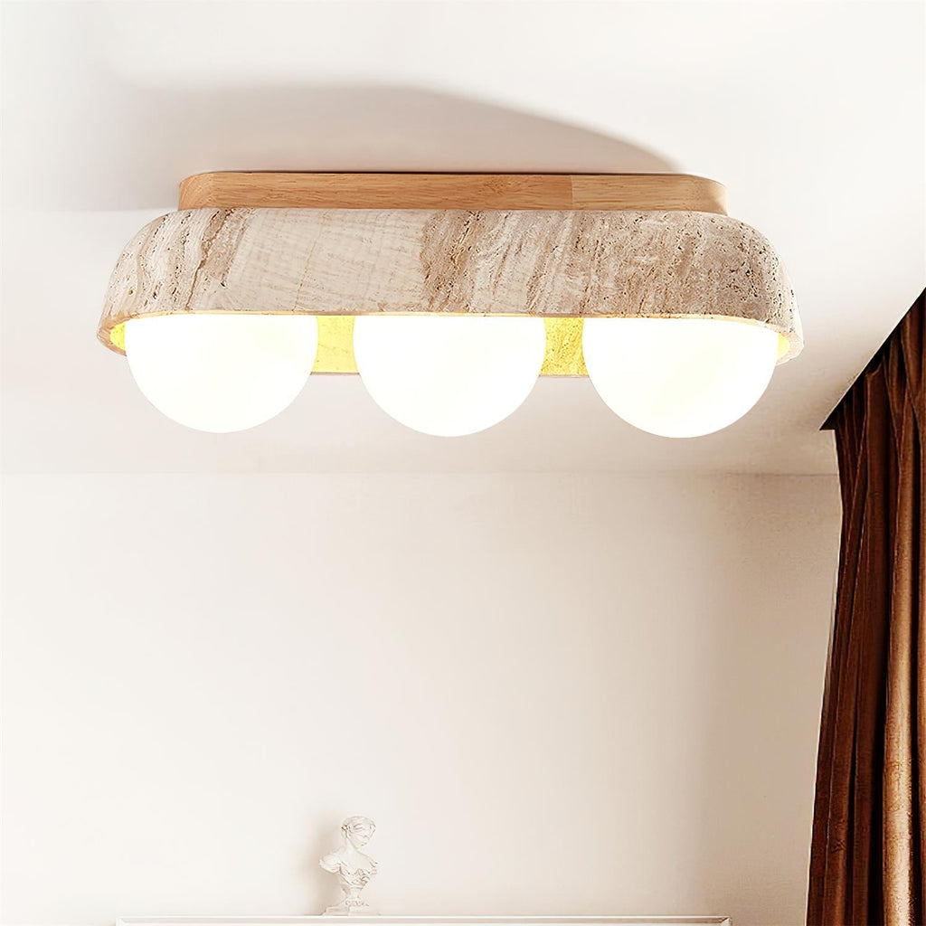 Wardenholm Travertine Ceiling Light-Moonnatur