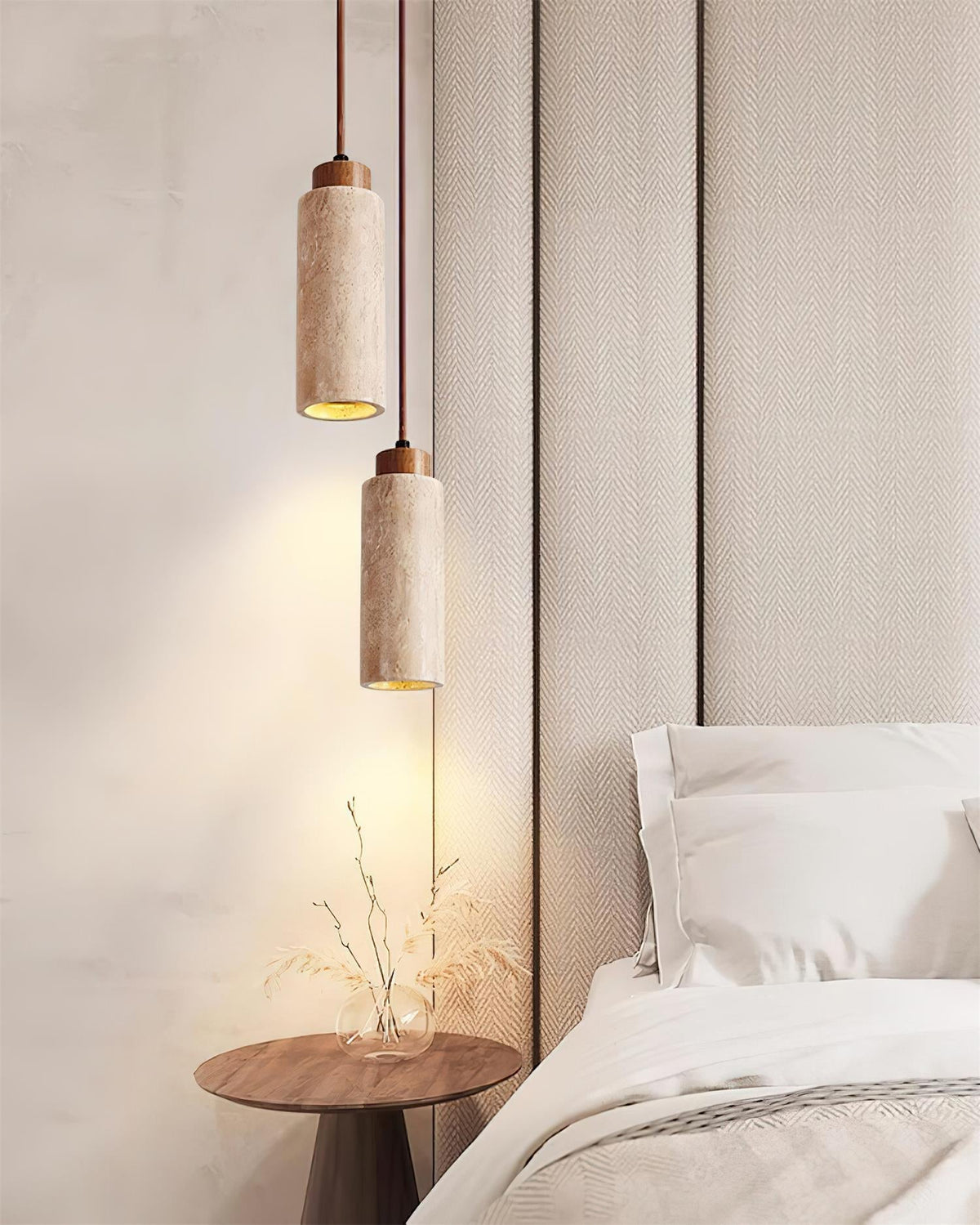 Cardelis Travertine Pendant Light-Moonnatur