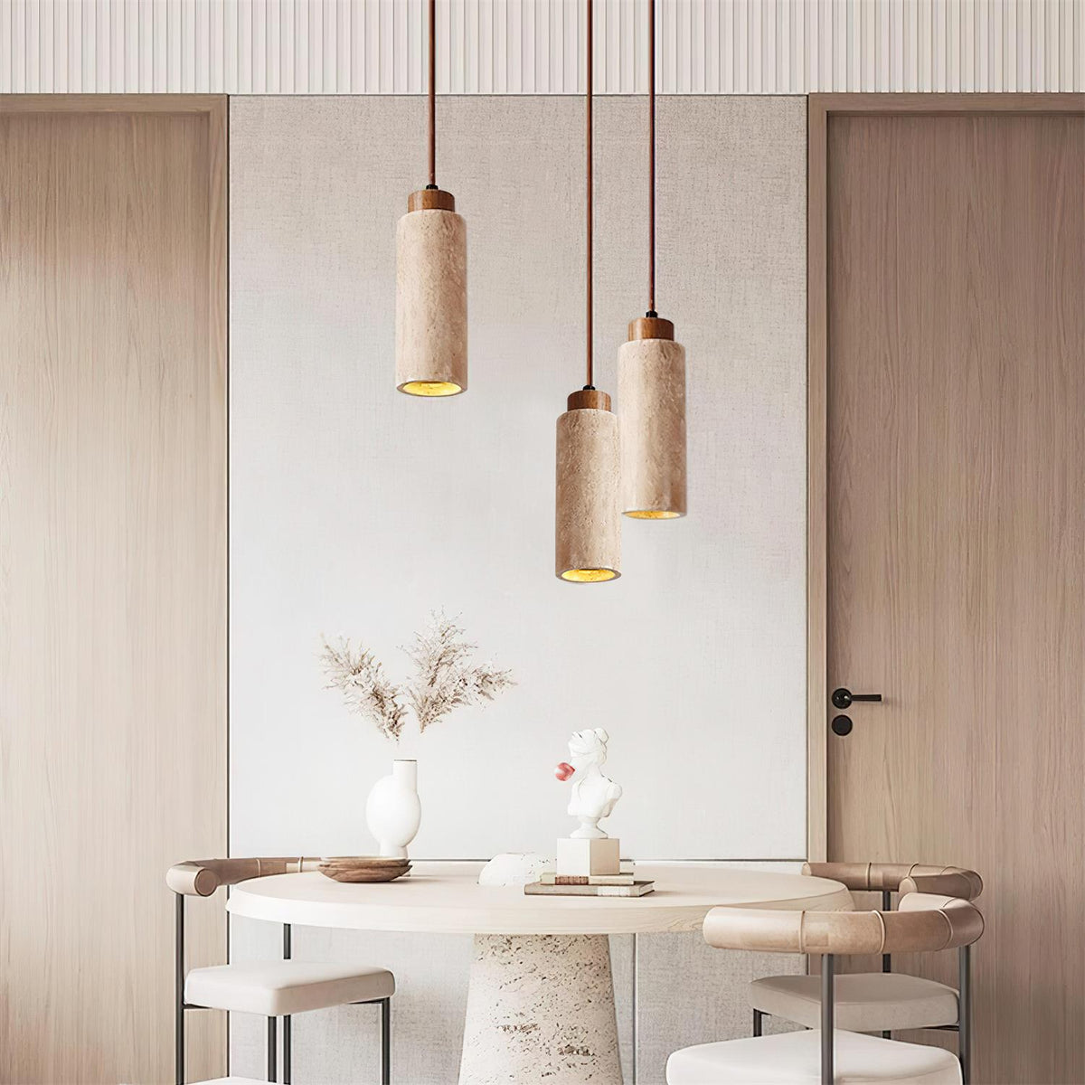 Cardelis Travertine Pendant Light-Moonnatur