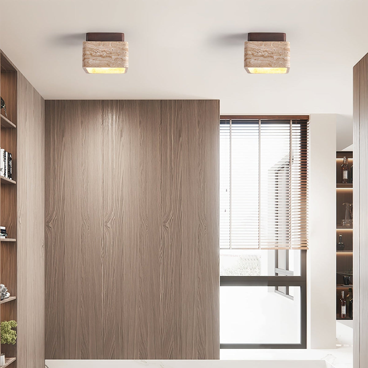 Altonheath Travertine Ceiling Light-Moonnatur