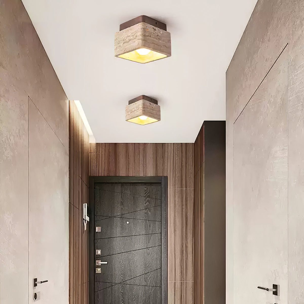 Altonheath Travertine Ceiling Light-Moonnatur