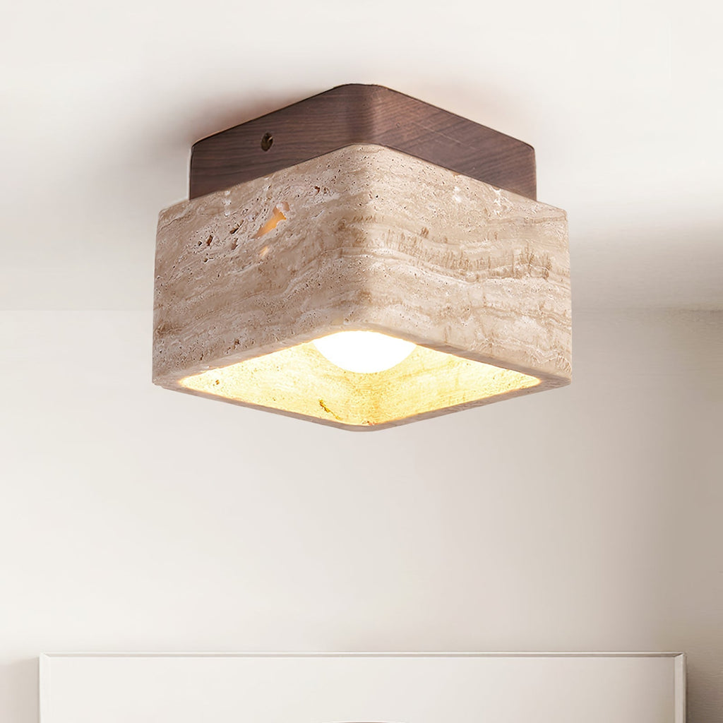 Altonheath Travertine Ceiling Light-Moonnatur