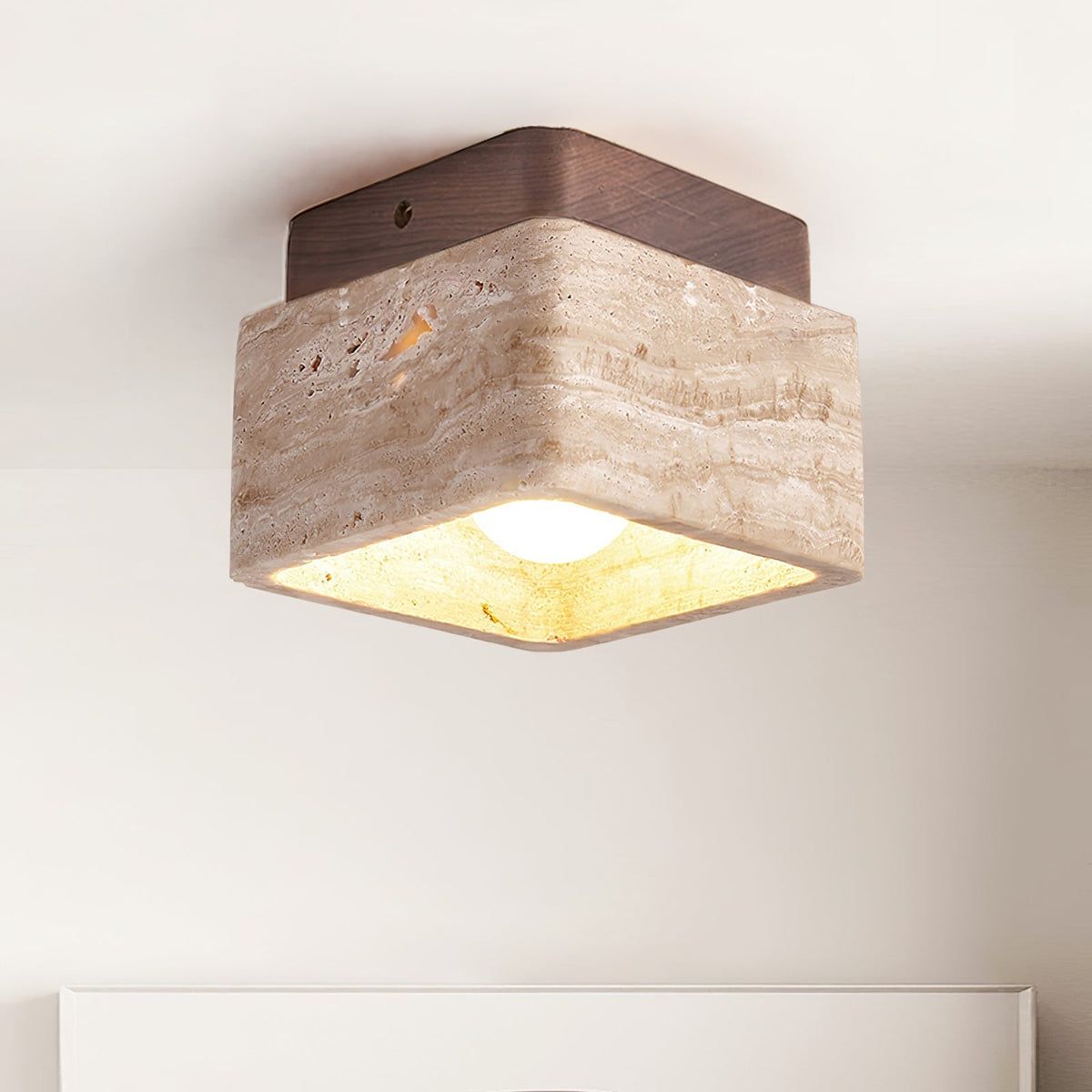 Altonheath Travertine Ceiling Light-Moonnatur