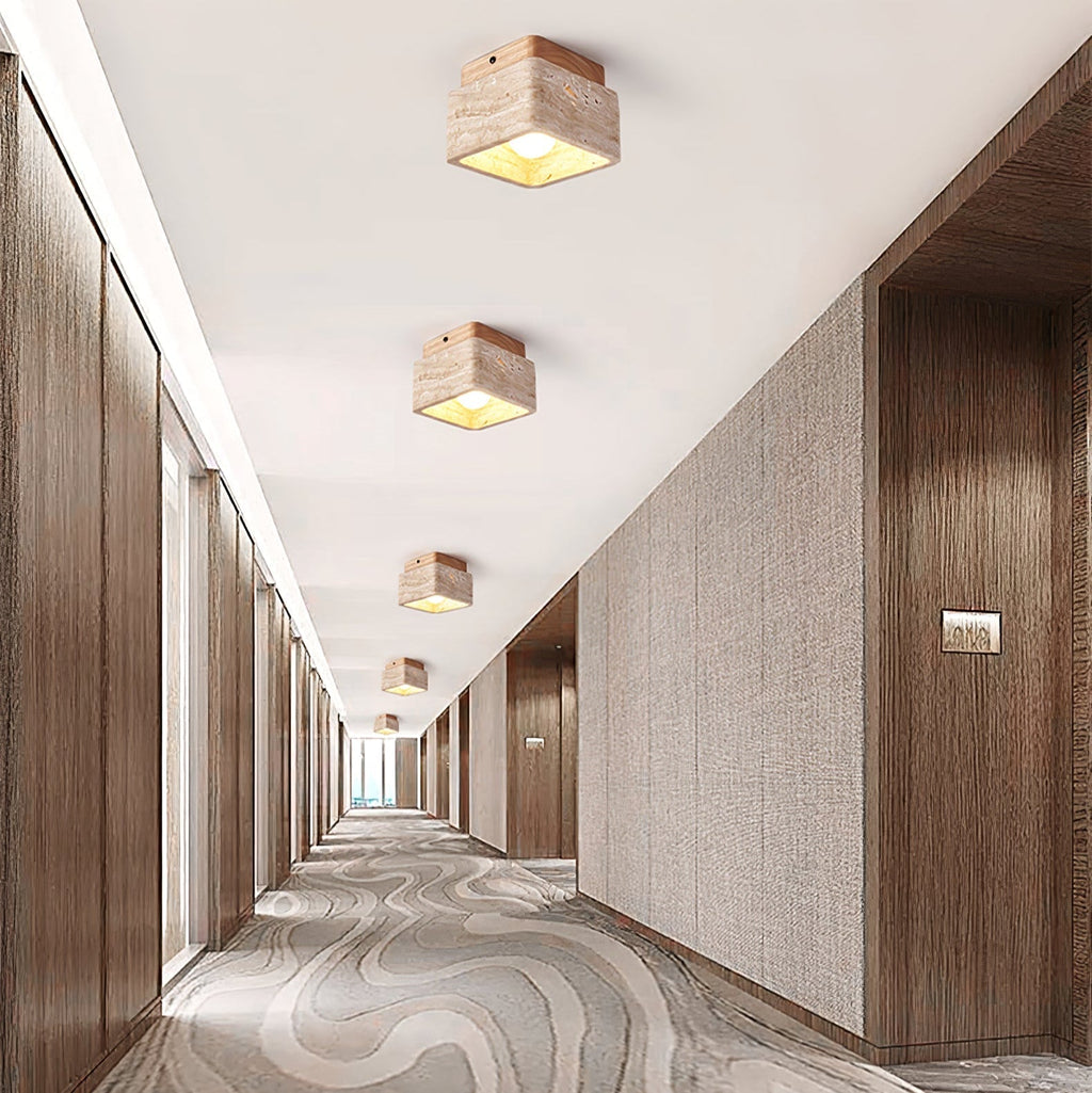 Altonheath Travertine Ceiling Light-Moonnatur