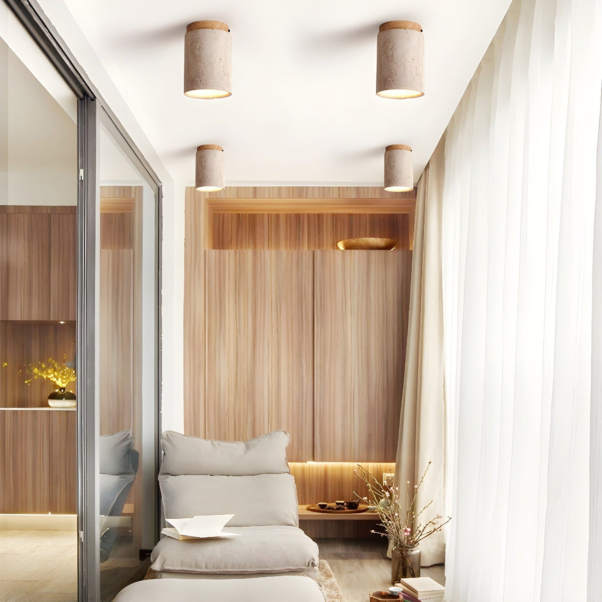 Dunseloria Travertine Ceiling Light-Moonnatur