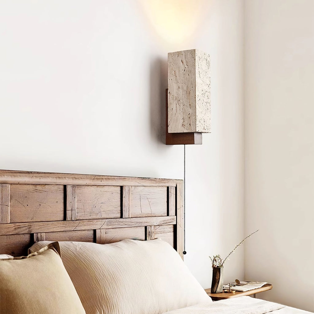 Quenelis Travertine Wall Light-Moonnatur