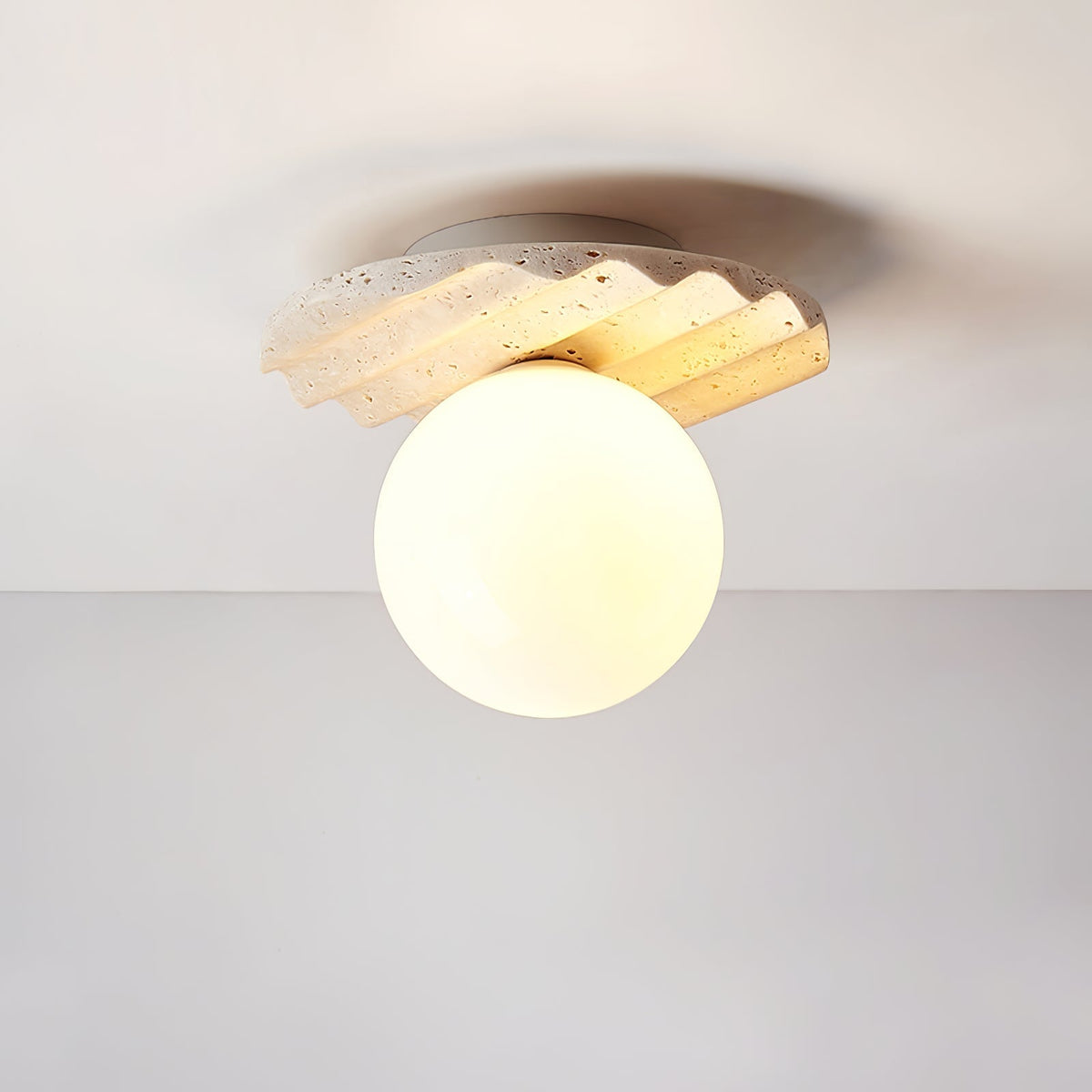 Mardenhill Travertine Ceiling Light-Moonnatur