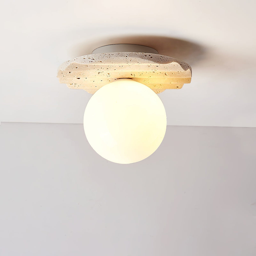 Mardenhill Travertine Ceiling Light-Moonnatur
