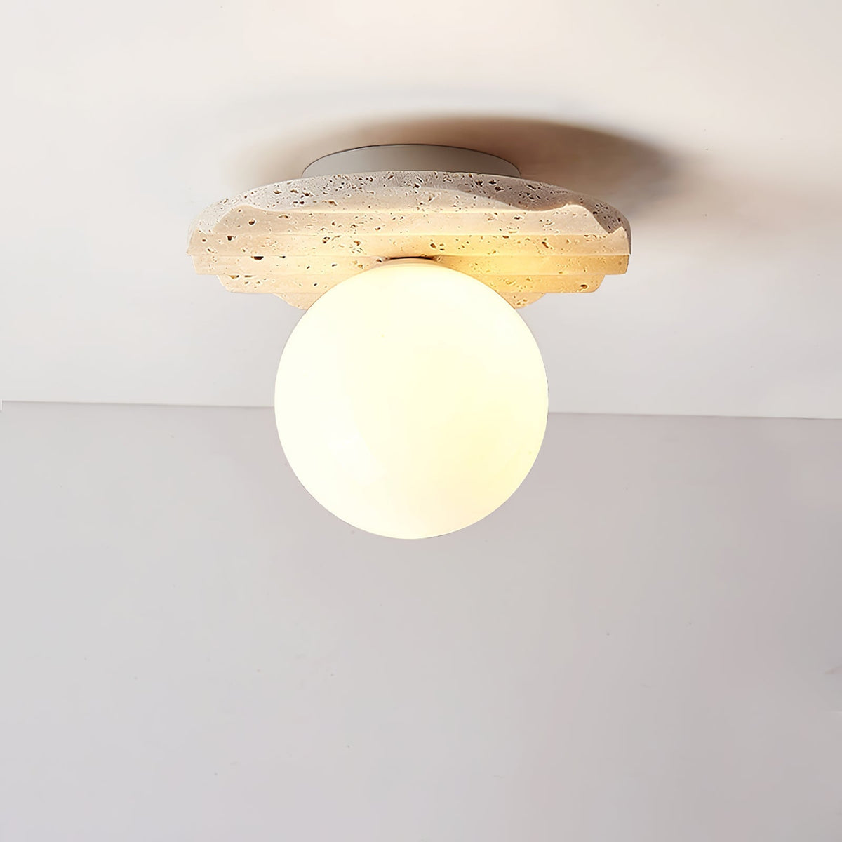 Mardenhill Travertine Ceiling Light-Moonnatur