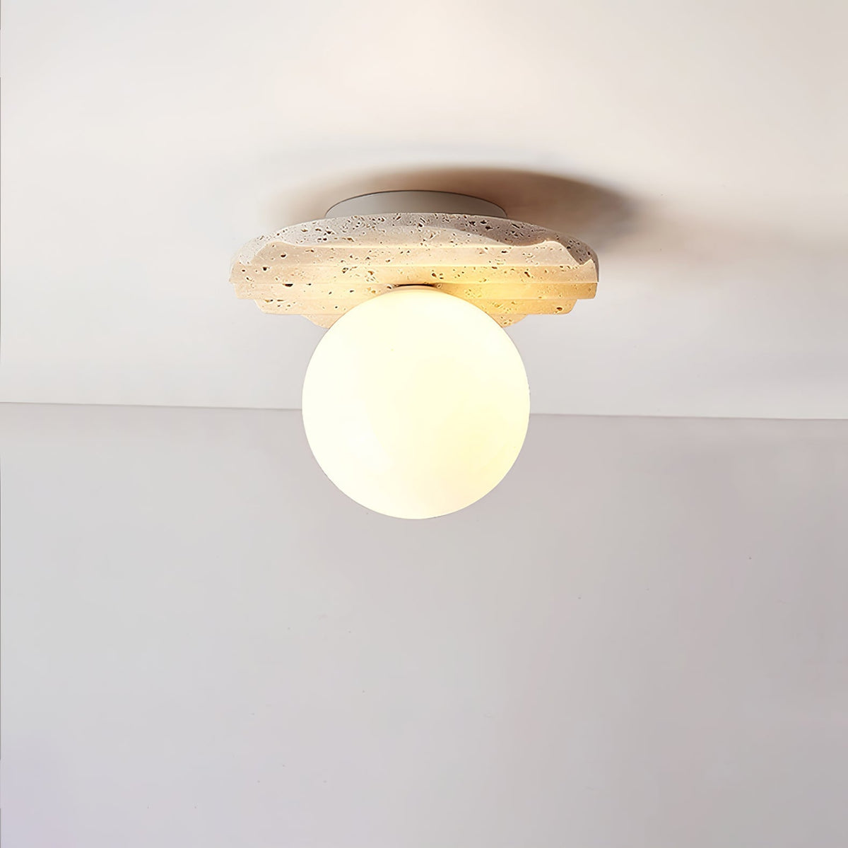 Mardenhill Travertine Ceiling Light-Moonnatur