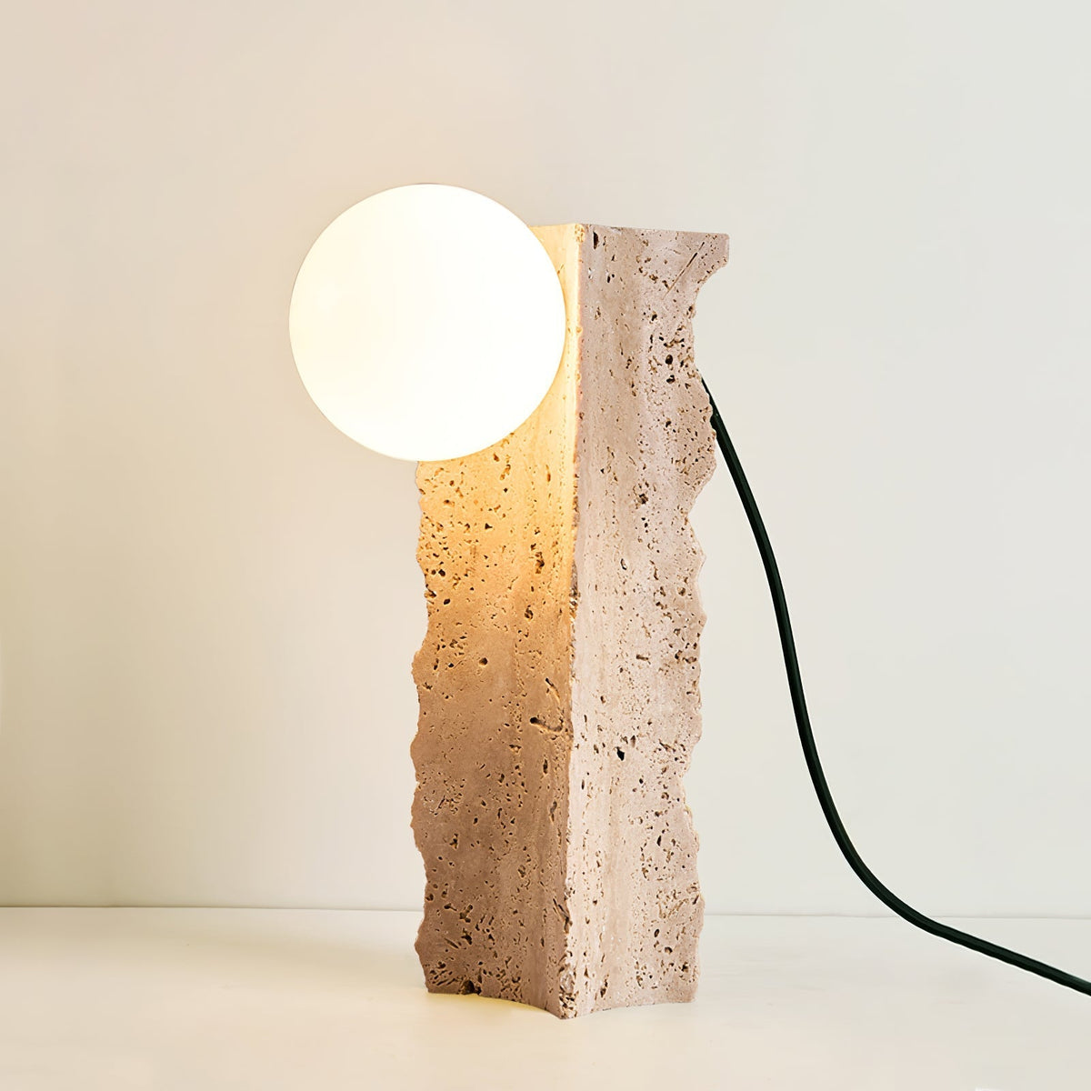 Ravensoria Travertine Table Lamp-Moonnatur