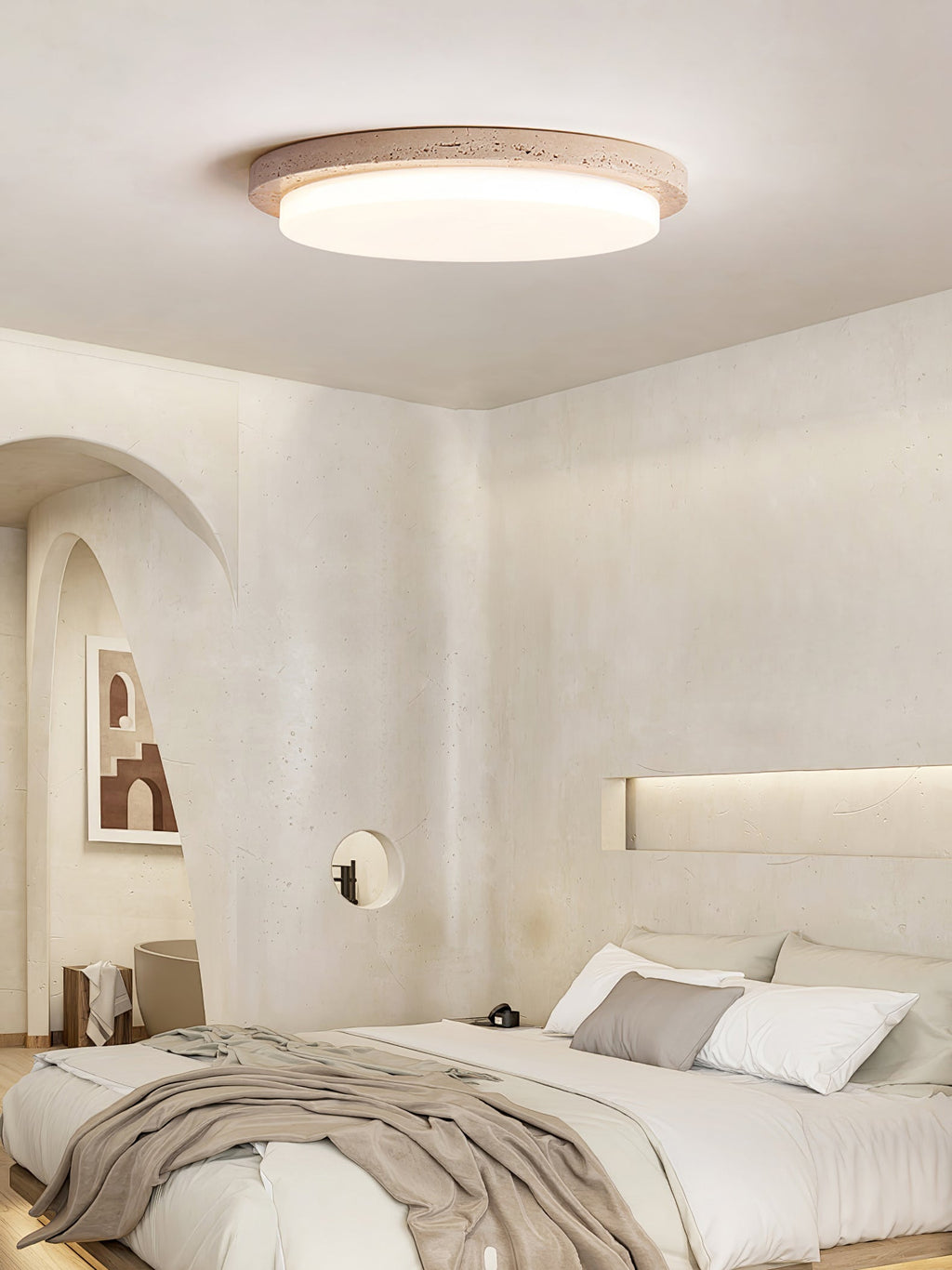 Gildenelyn Travertine Ceiling Light-Moonnatur