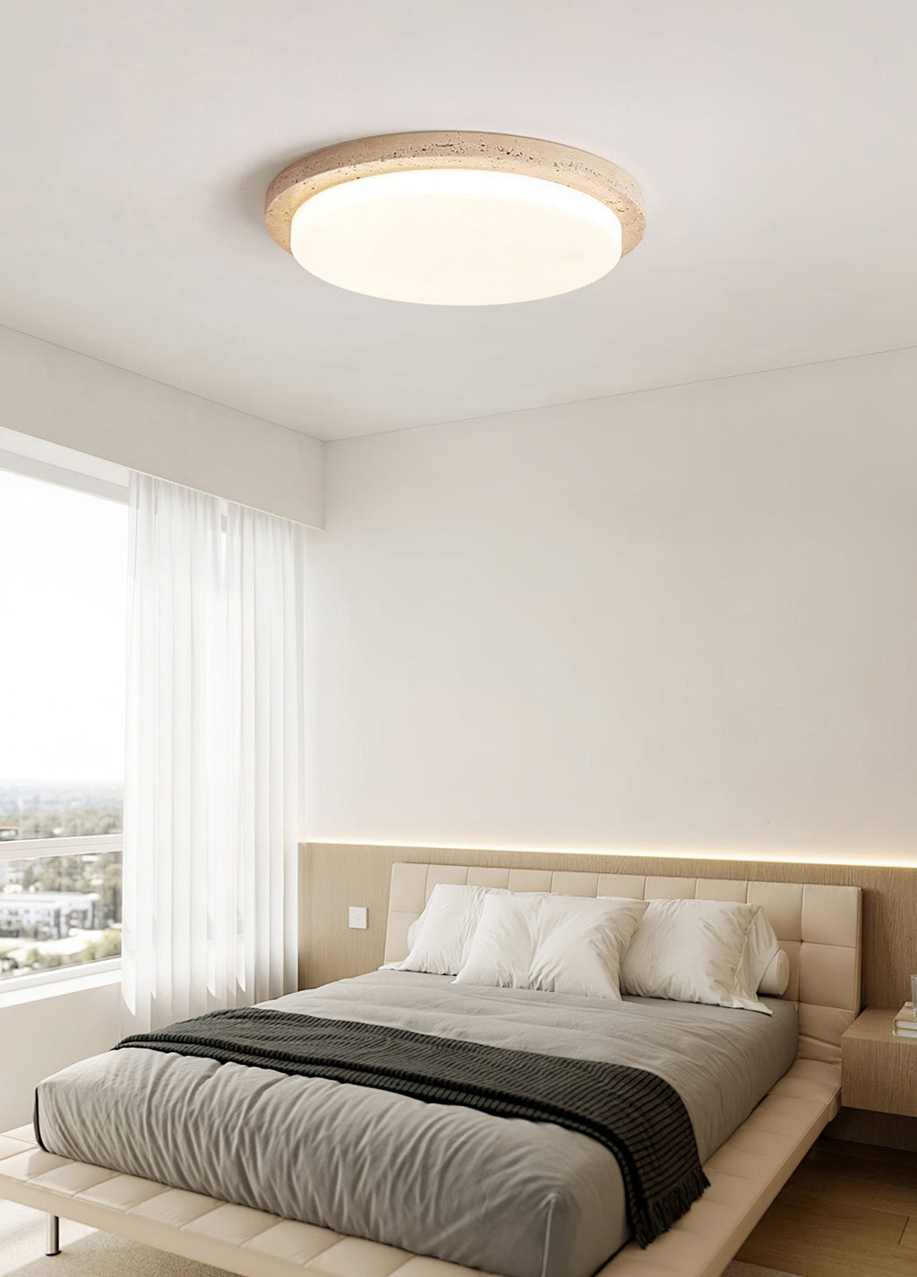 Gildenelyn Travertine Ceiling Light-Moonnatur