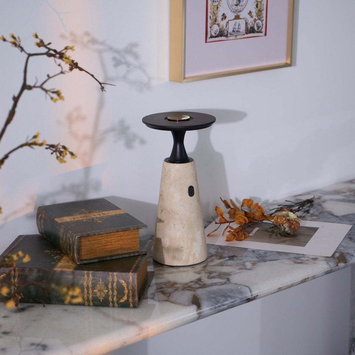 Kenrenheath Travertine Table Lamp-Moonnatur