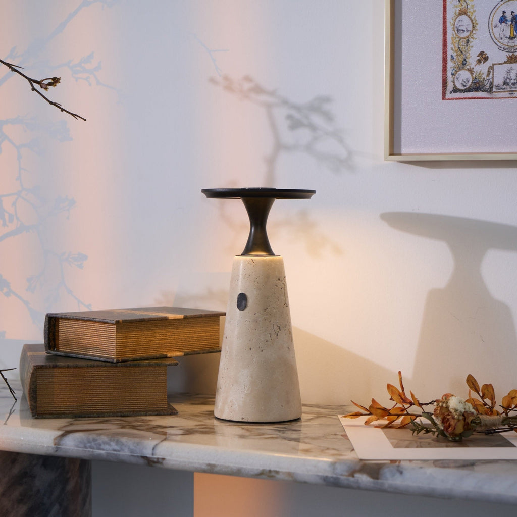 Kenrenheath Travertine Table Lamp-Moonnatur