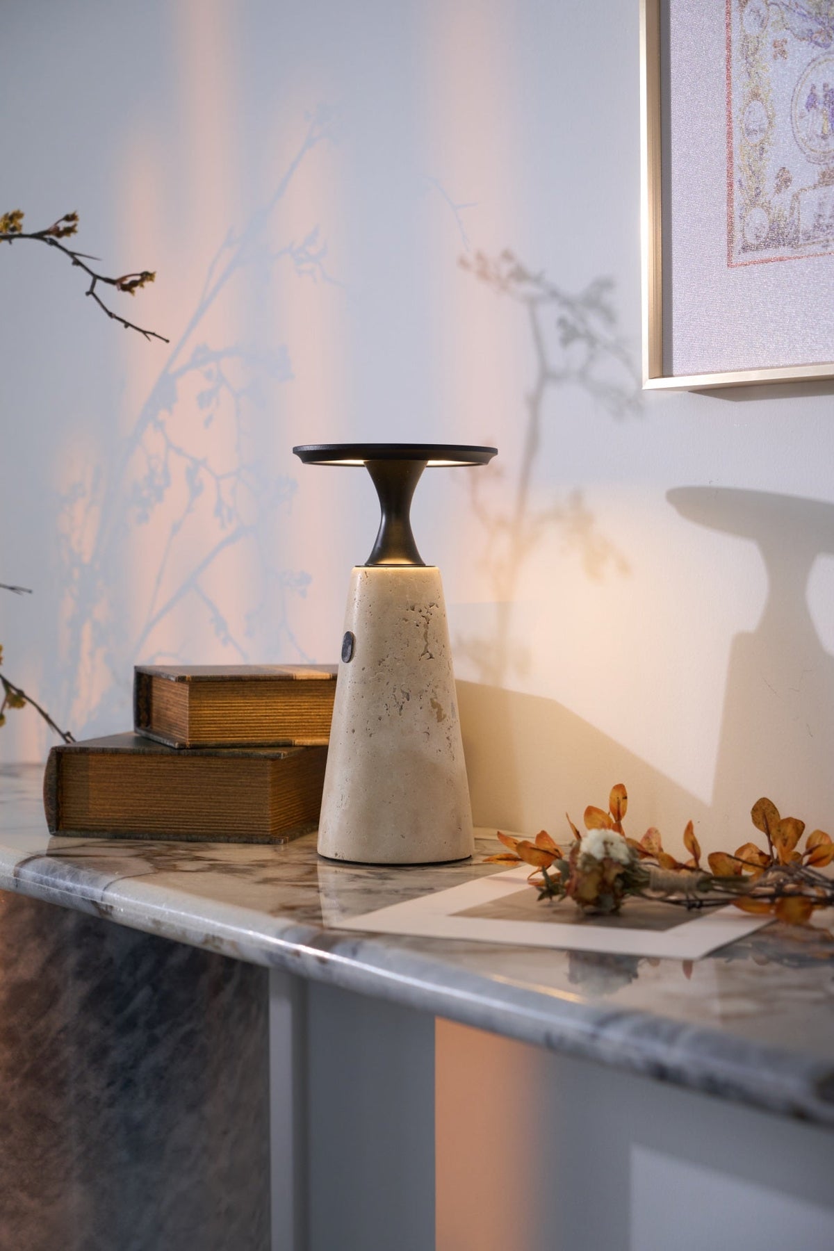 Kenrenheath Travertine Table Lamp-Moonnatur
