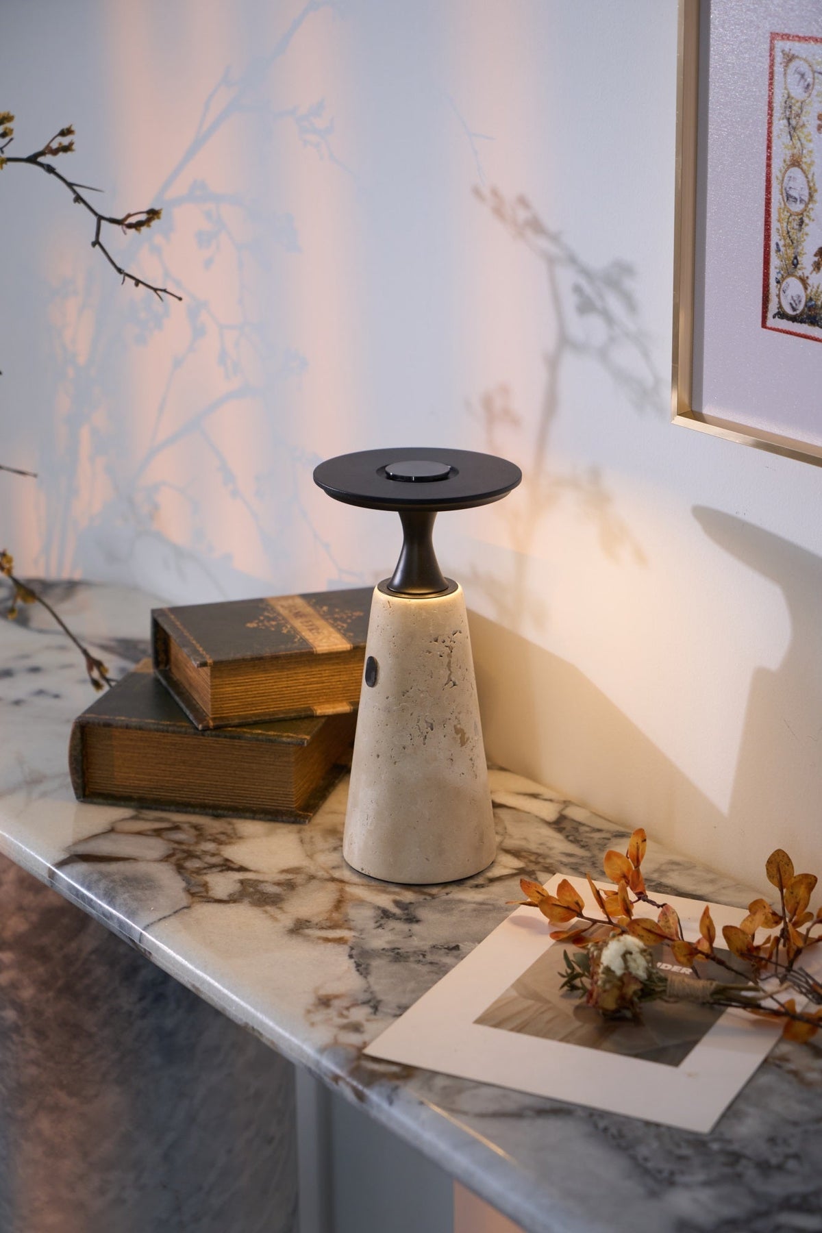Kenrenheath Travertine Table Lamp-Moonnatur