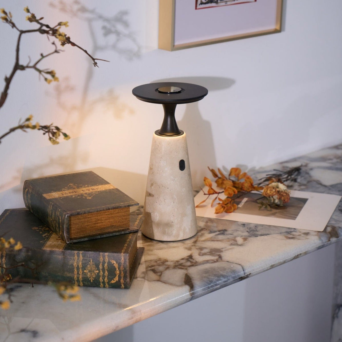 Kenrenheath Travertine Table Lamp-Moonnatur