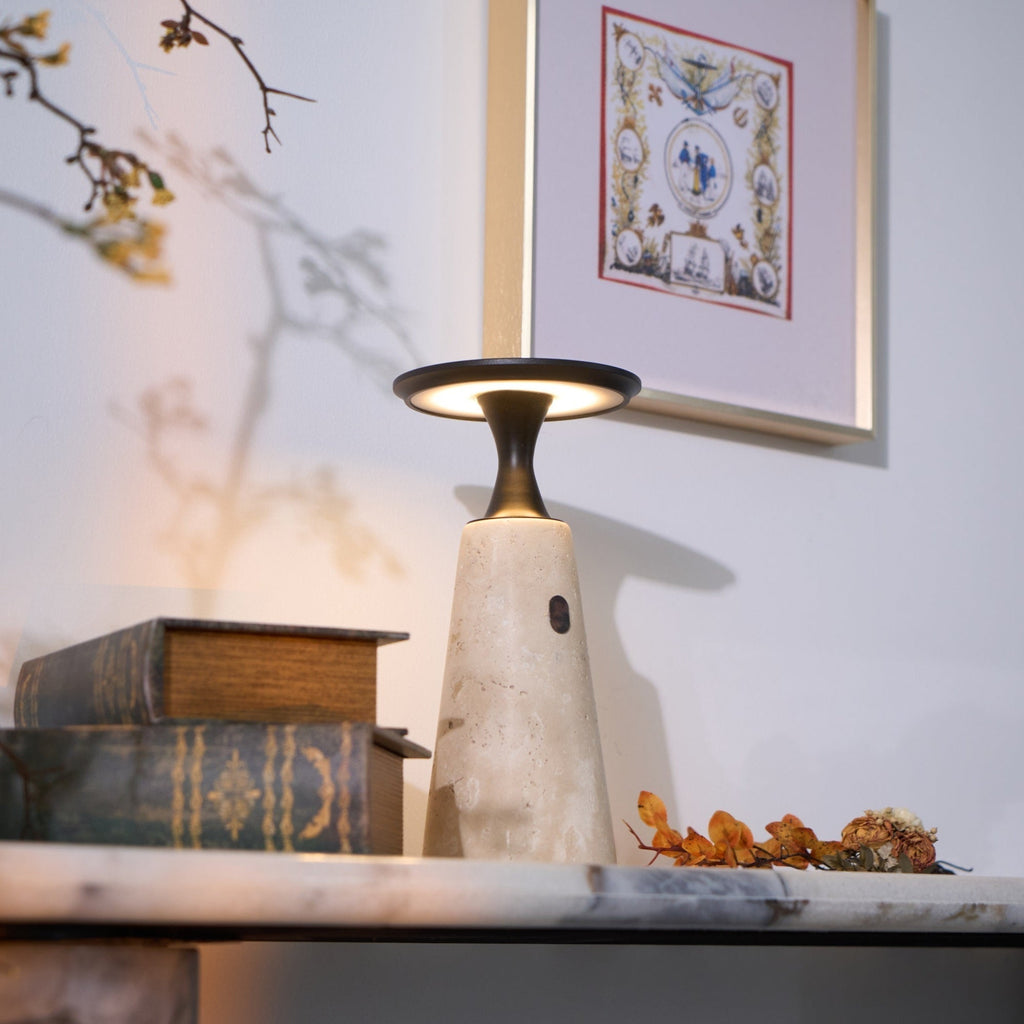 Kenrenheath Travertine Table Lamp-Moonnatur