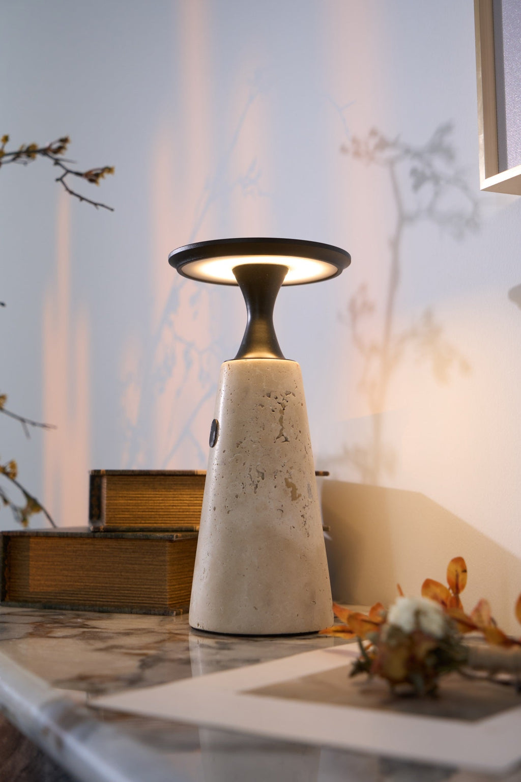 Kenrenheath Travertine Table Lamp-Moonnatur