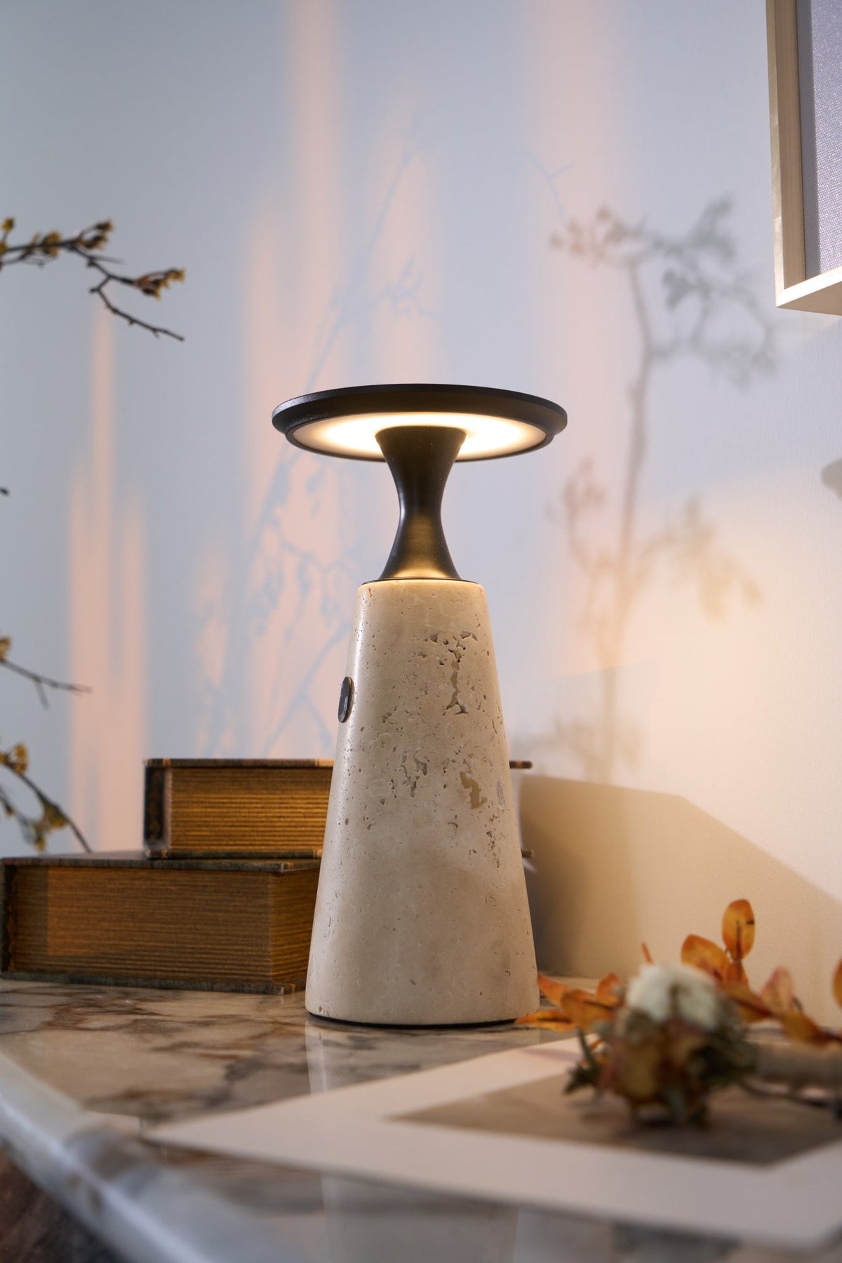 Kenrenheath Travertine Table Lamp-Moonnatur