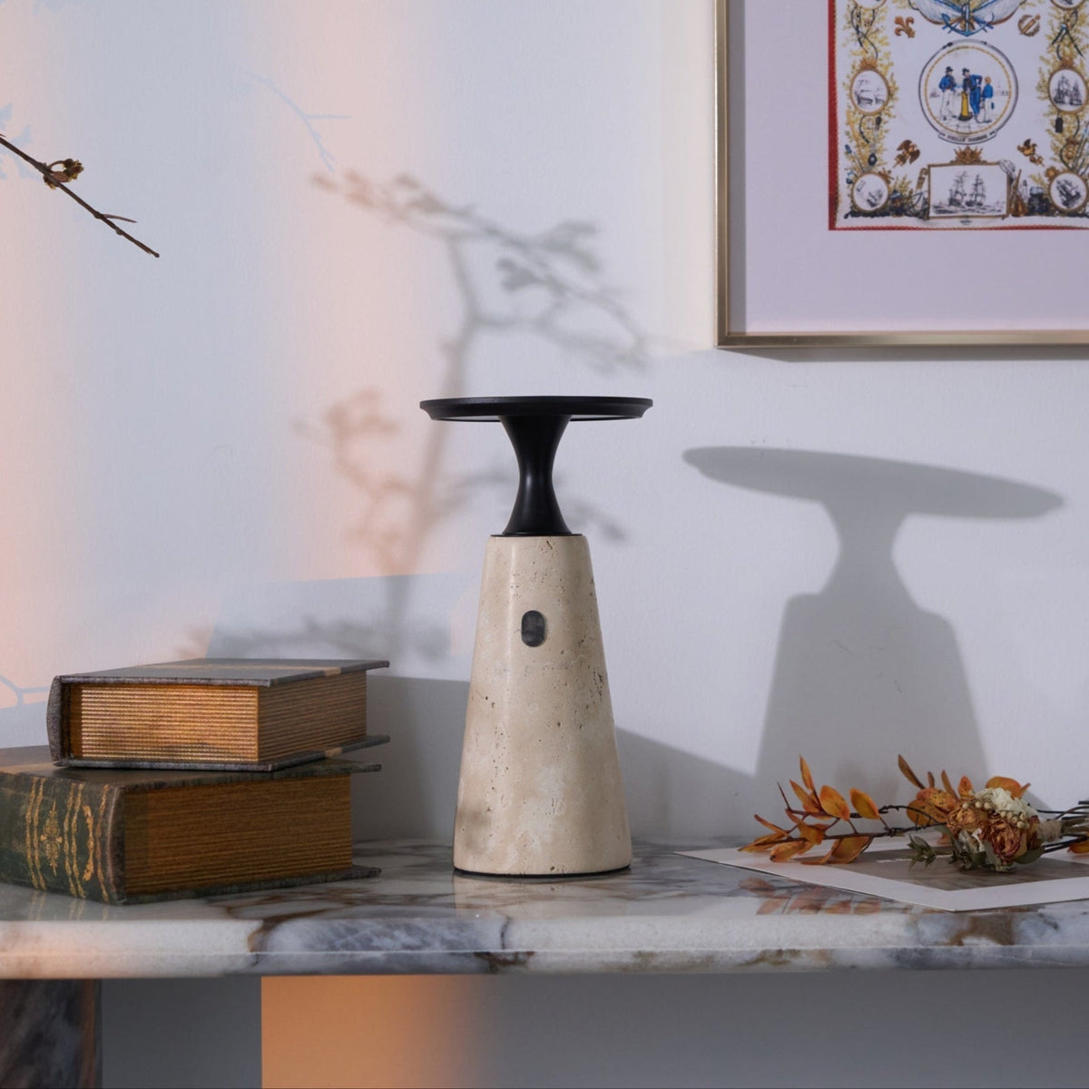 Kenrenheath Travertine Table Lamp-Moonnatur