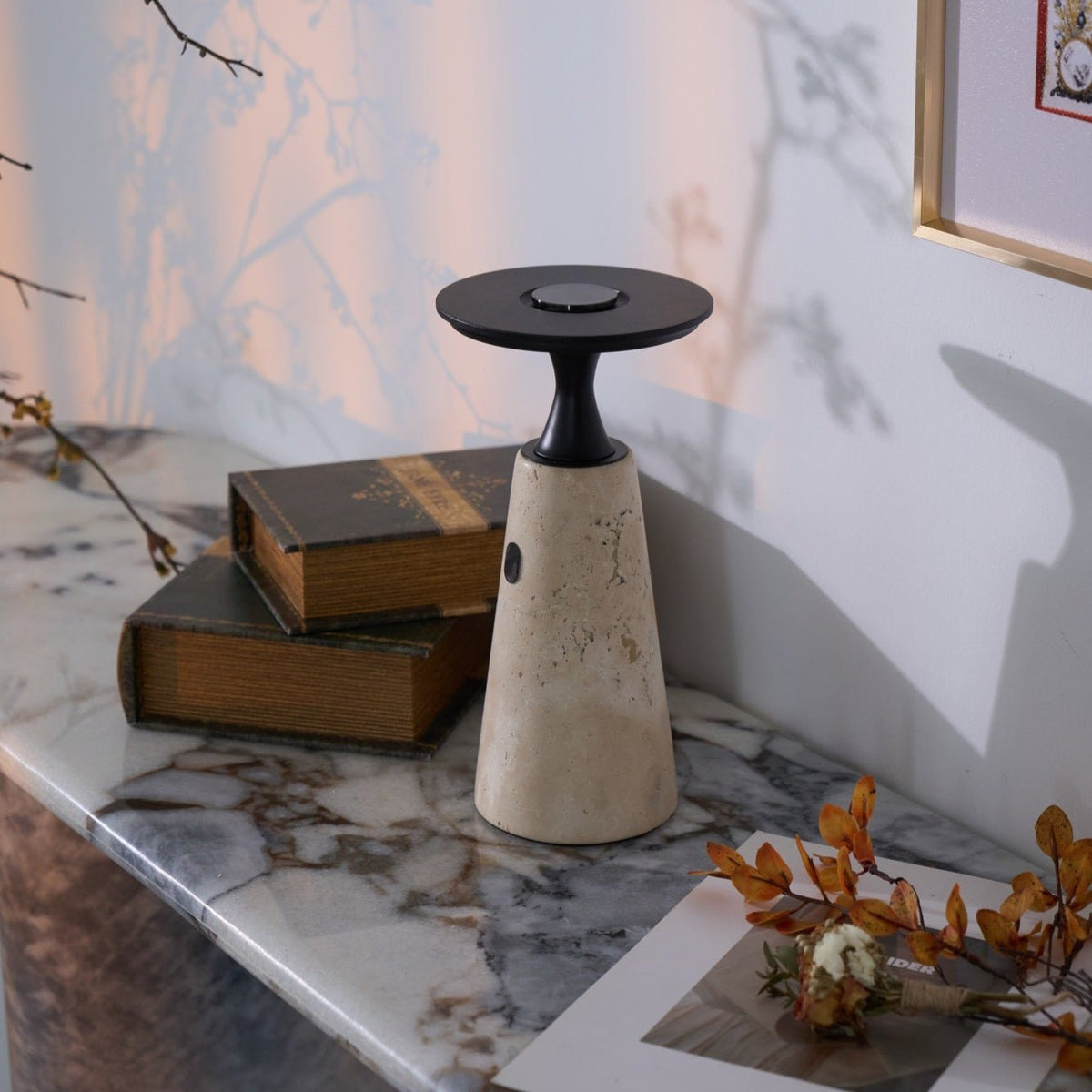 Kenrenheath Travertine Table Lamp-Moonnatur