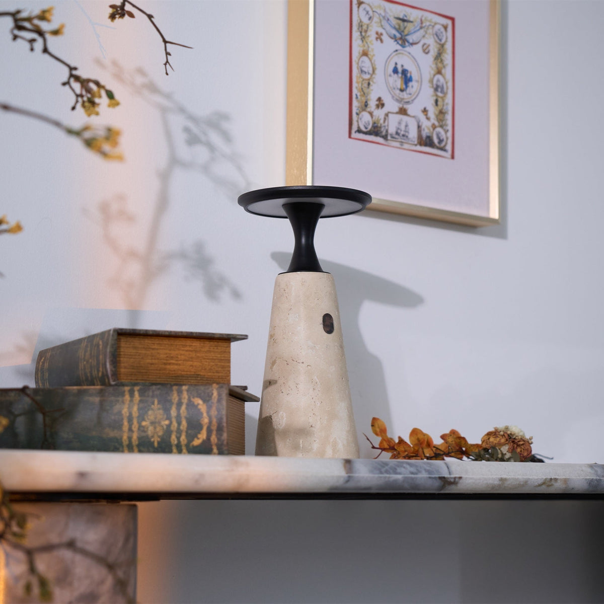 Kenrenheath Travertine Table Lamp-Moonnatur