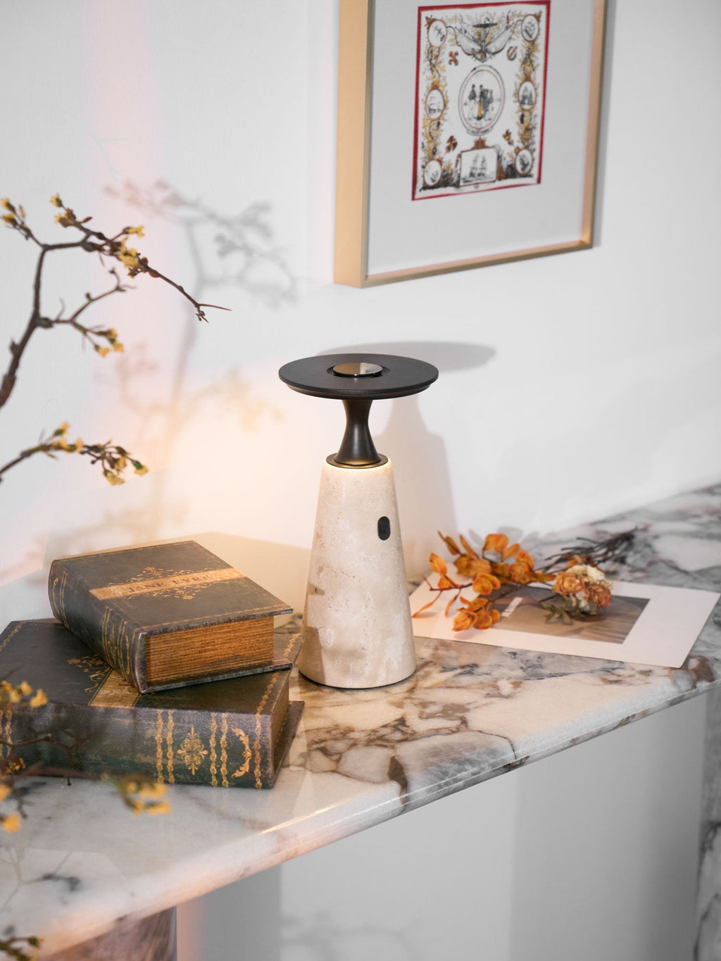 Kenrenheath Travertine Table Lamp-Moonnatur