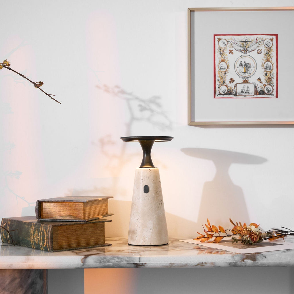 Kenrenheath Travertine Table Lamp-Moonnatur