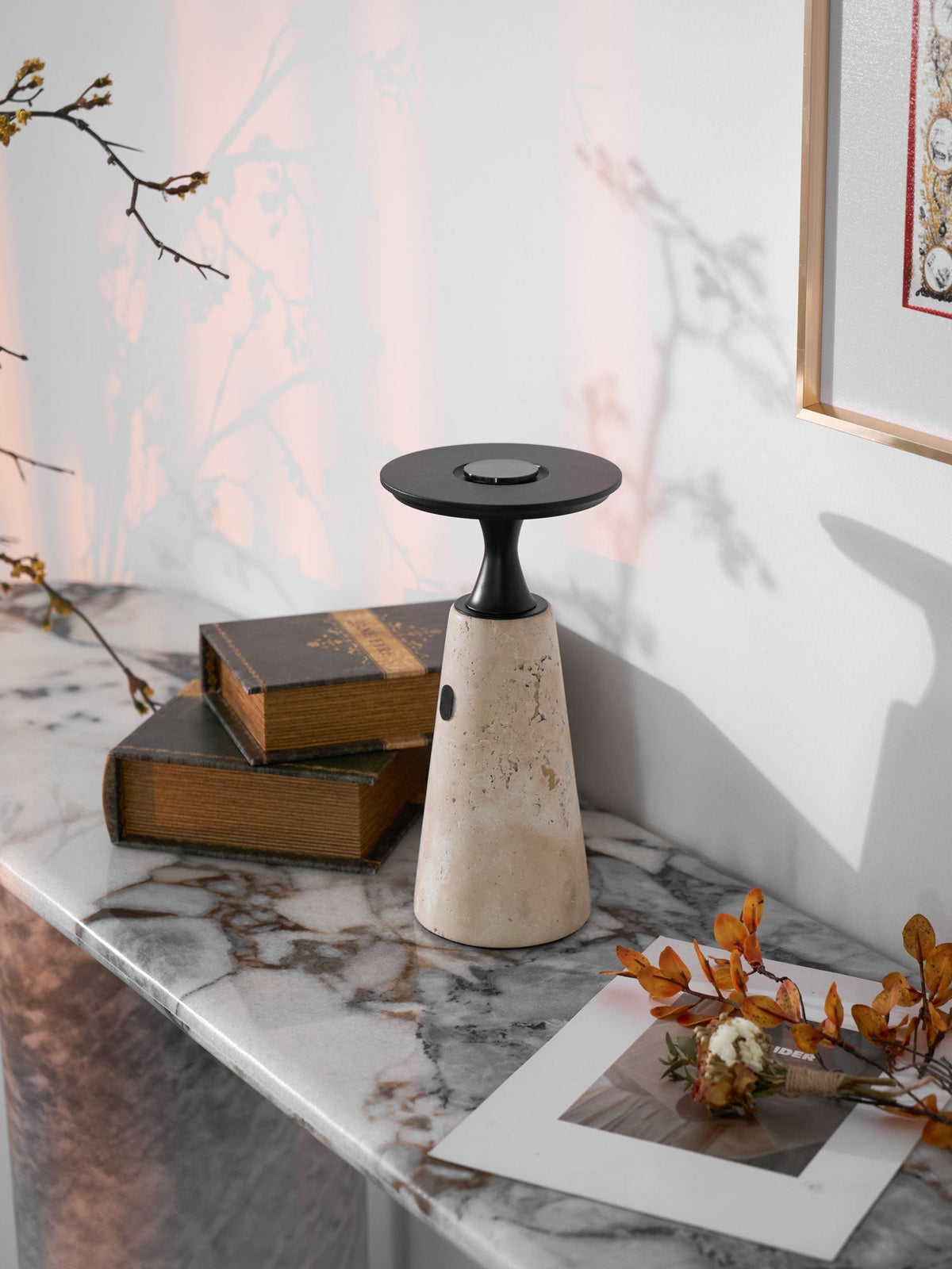 Kenrenheath Travertine Table Lamp-Moonnatur