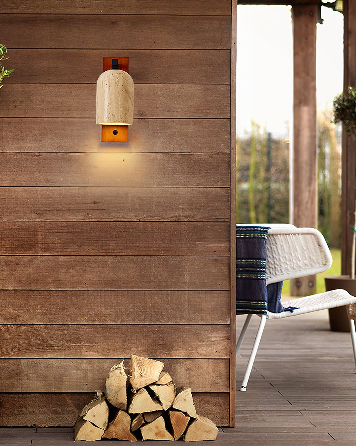 Wilvendale Travertine Wall Light-Moonnatur