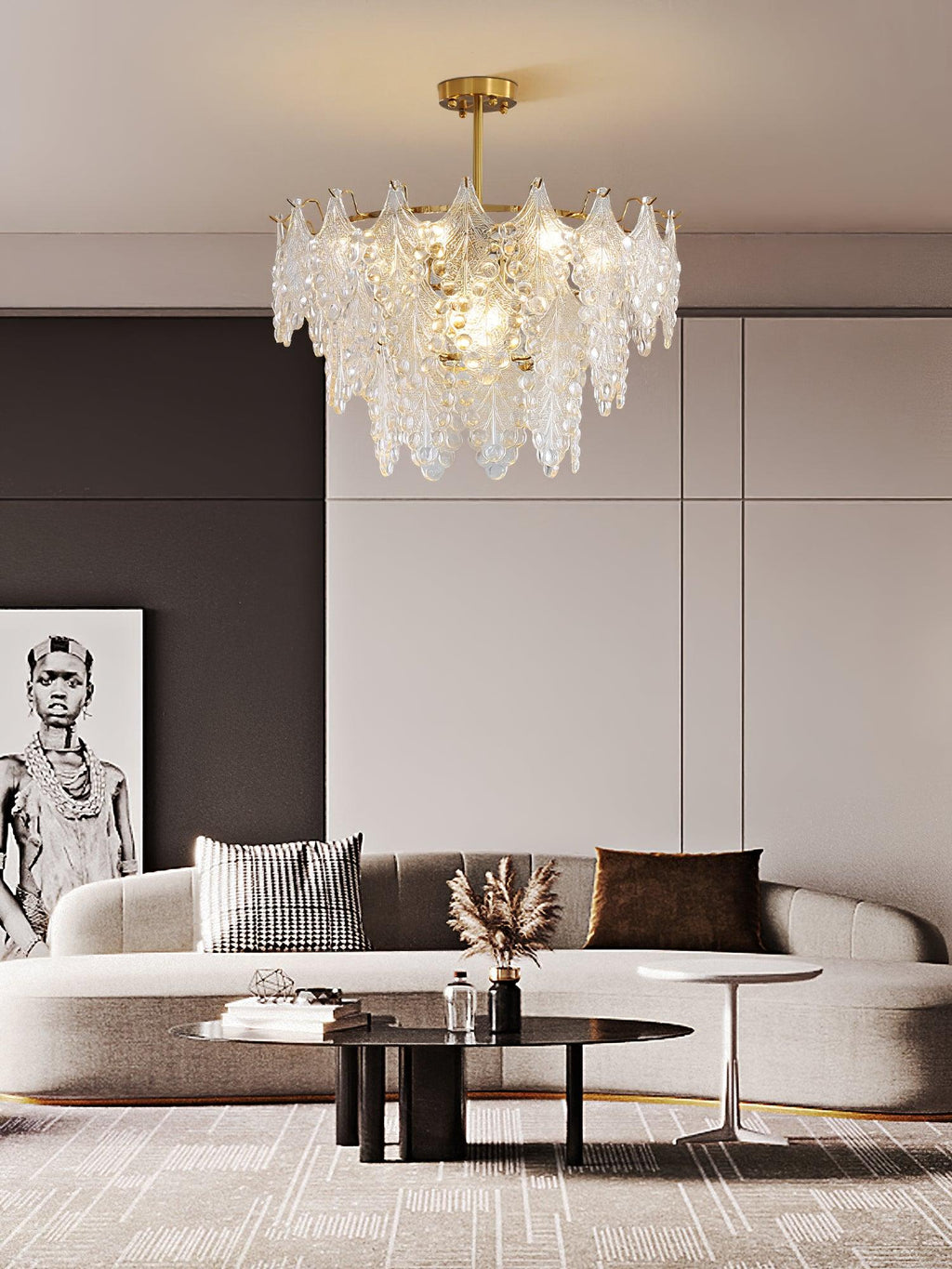 Selvenora Glass Chandelier-Moonnatur