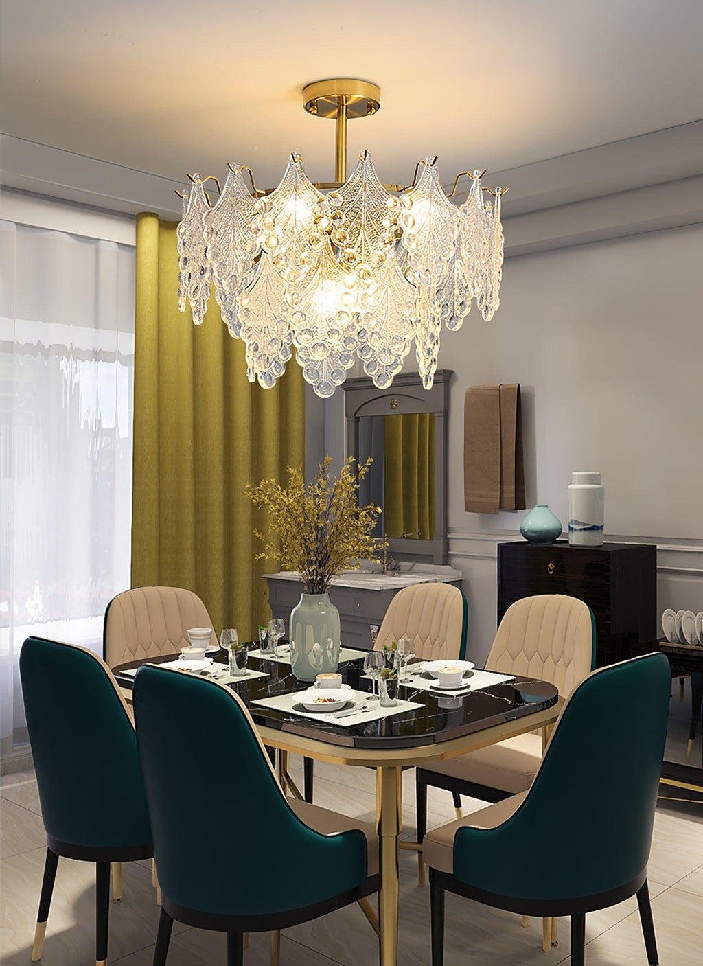 Selvenora Glass Chandelier-Moonnatur