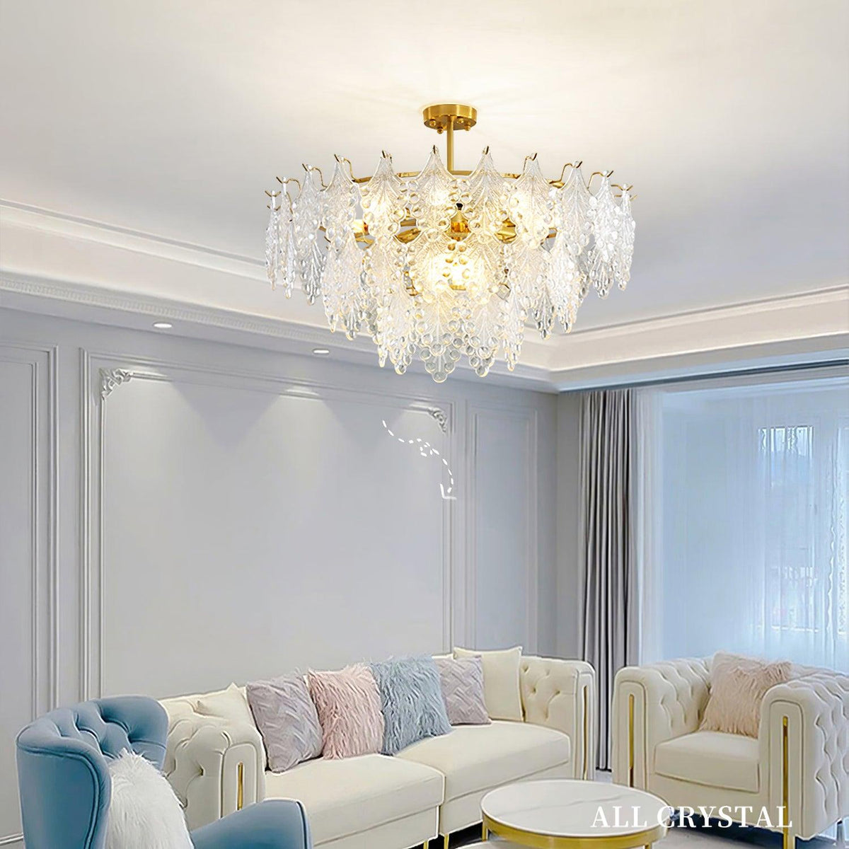 Selvenora Glass Chandelier-Moonnatur