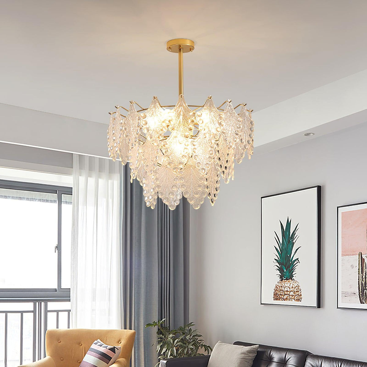Selvenora Glass Chandelier-Moonnatur