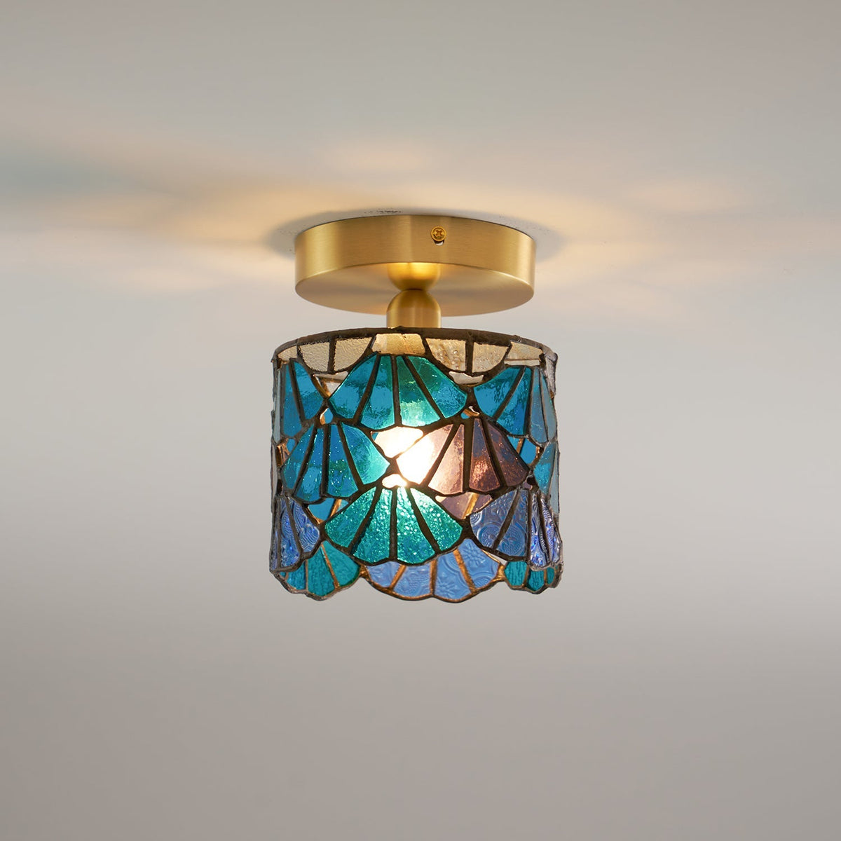 Beldenrose Glass Ceiling Light-Moonnatur